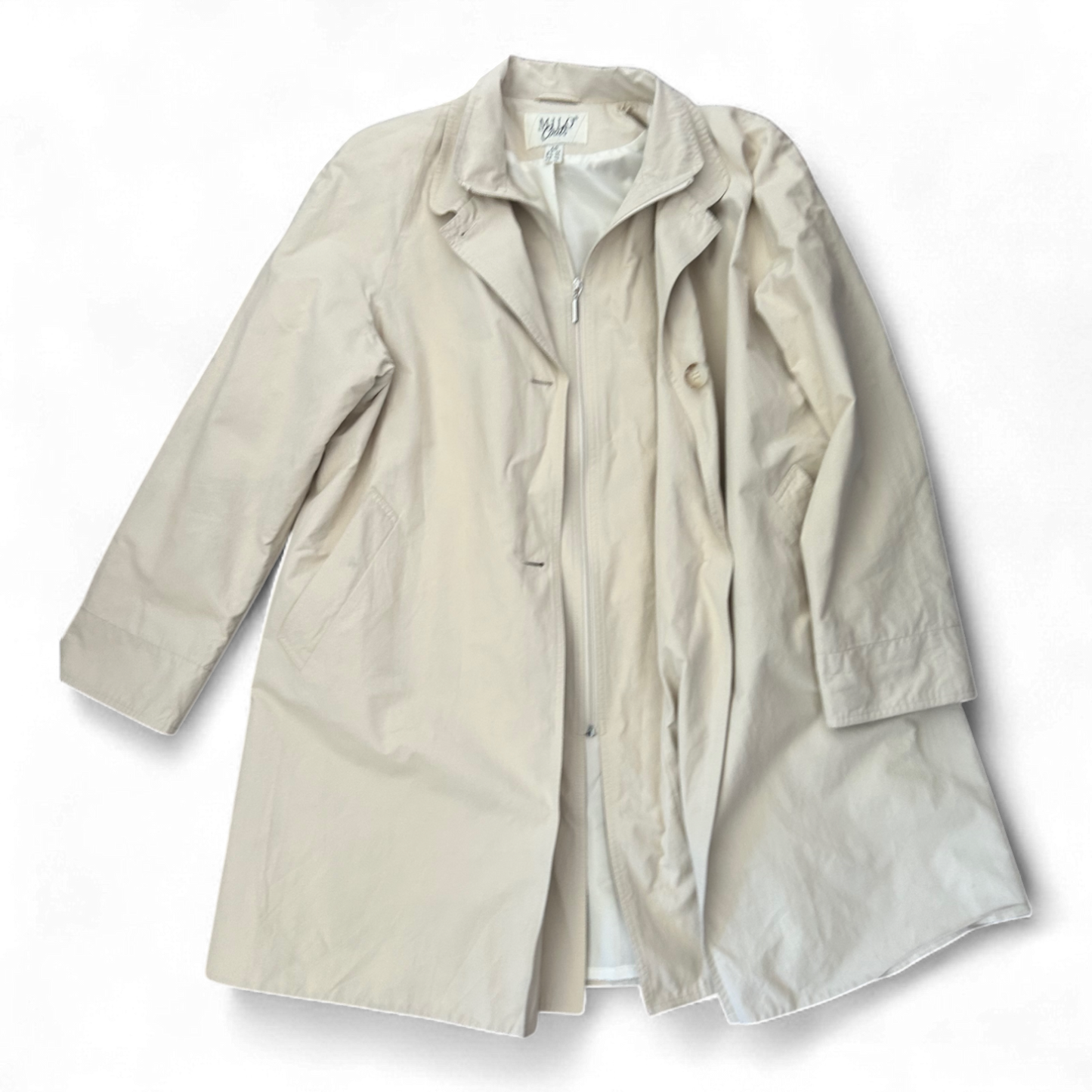Milo Coats Damen Trenchcoat Beige Gr 40 – Wasserabweisend mit Schulterpolstern