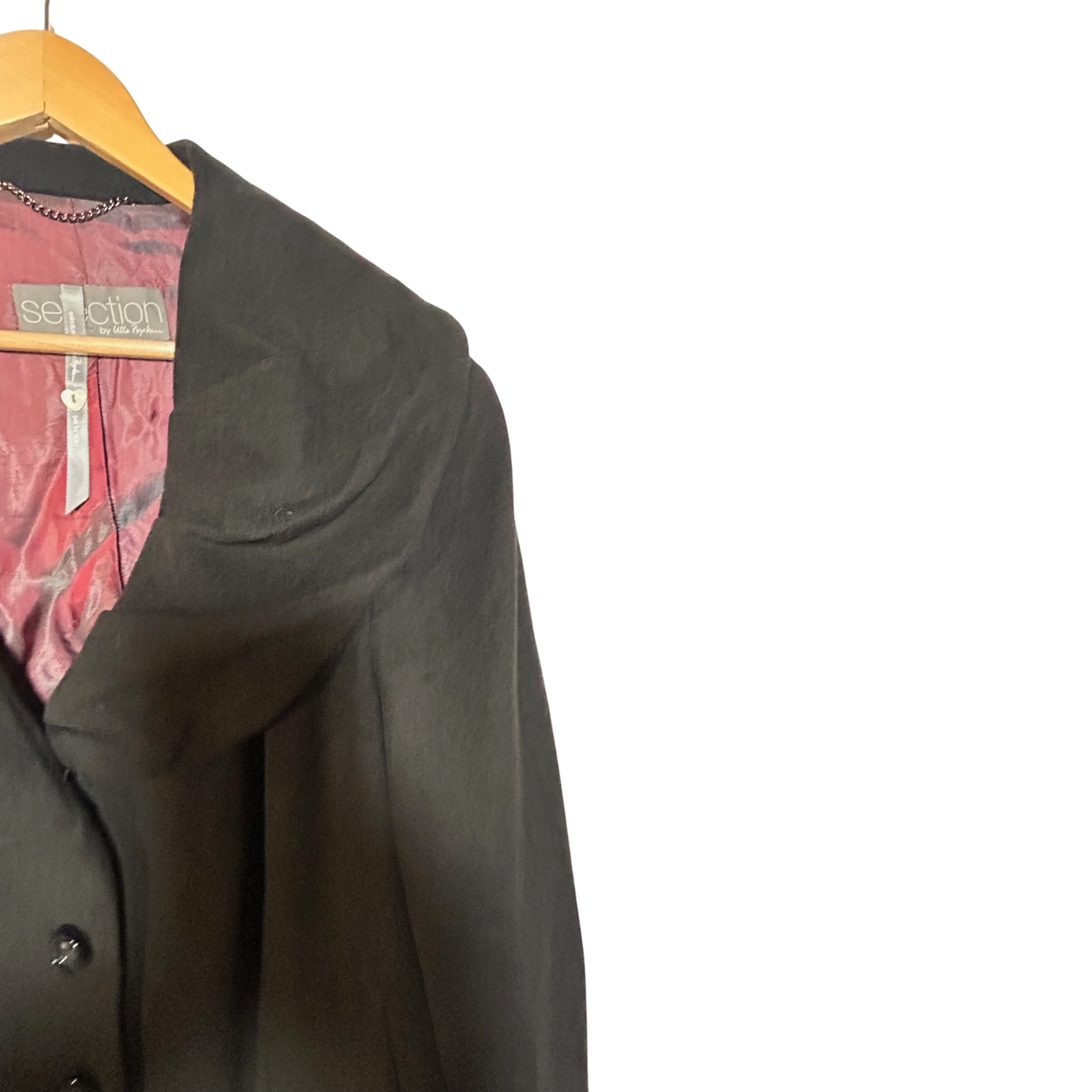 Ulla Popken Mantel Damen Gr 46 Schwarz Eleganter Wintermantel Lang Warm Klassisch