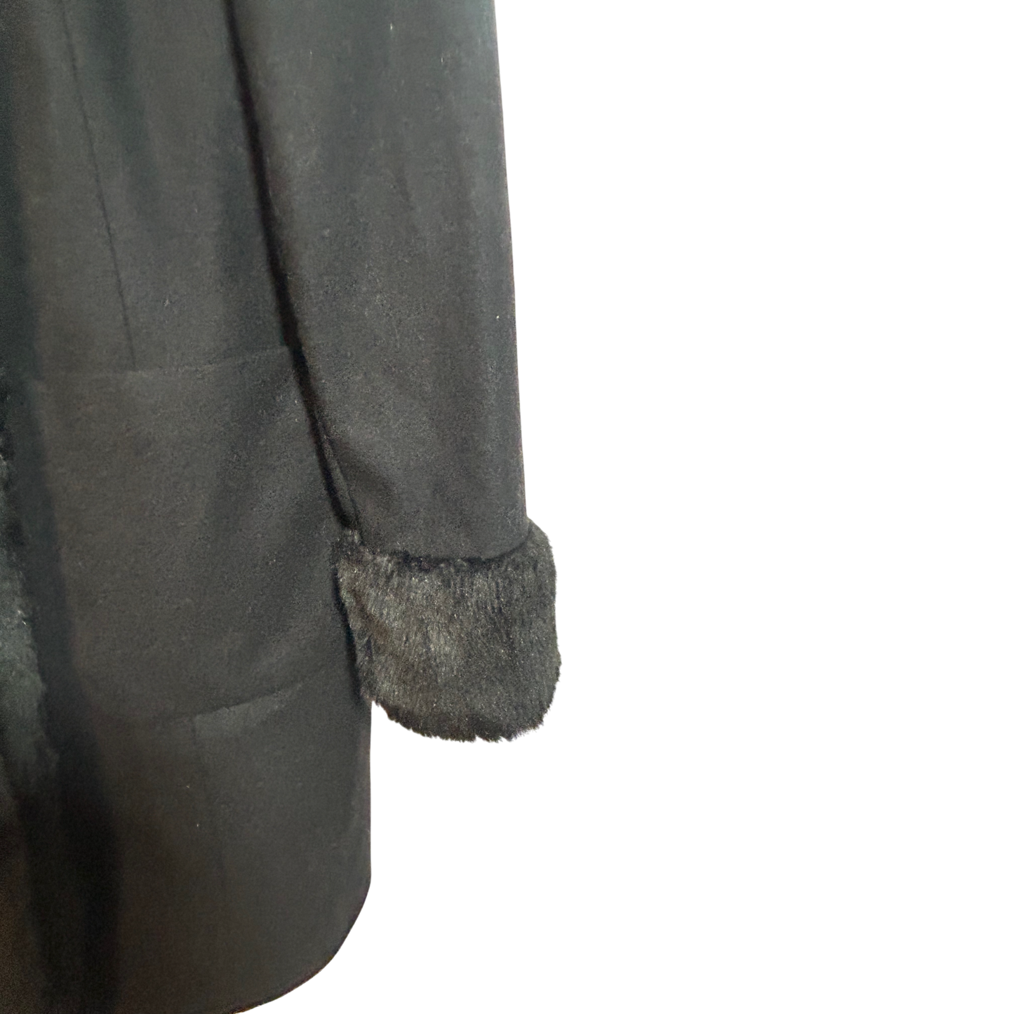 Paraphrase Mantel Damen Gr 40 Schwarz Wollmantel Fake Fur Fellkragen Elegant Winter