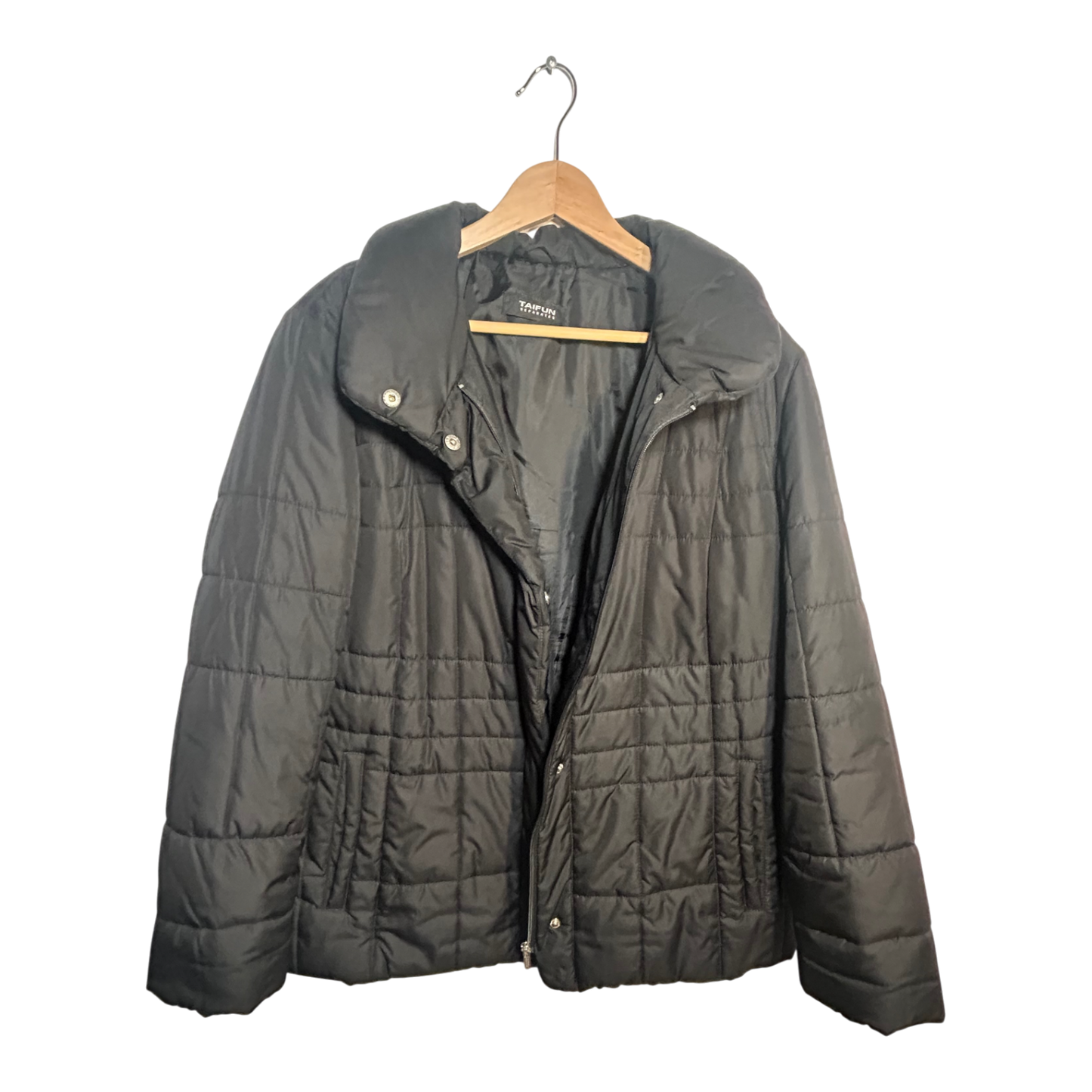 Taifun Jacke Damen Gr 46 Schwarz Steppjacke Warm Übergangsjacke Reißverschluss Neu