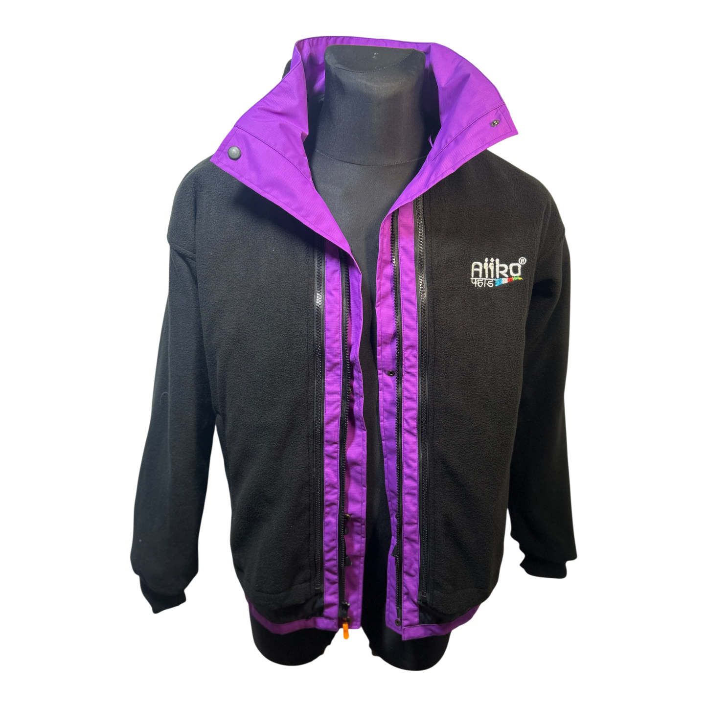 NEU AiiKo Outdoorjacke Violett 2in1 Gr M  Fleece Kapuze Nepal Unisex