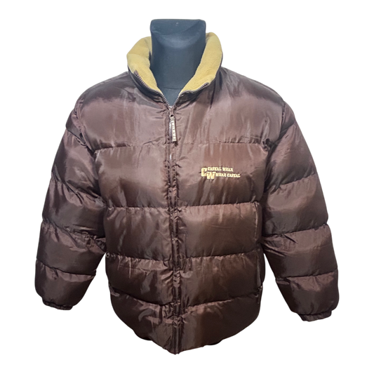 EXIGO Herren Daunenjacke Gr M Braun Steppjacke Teddykragen Warm Winterjacke