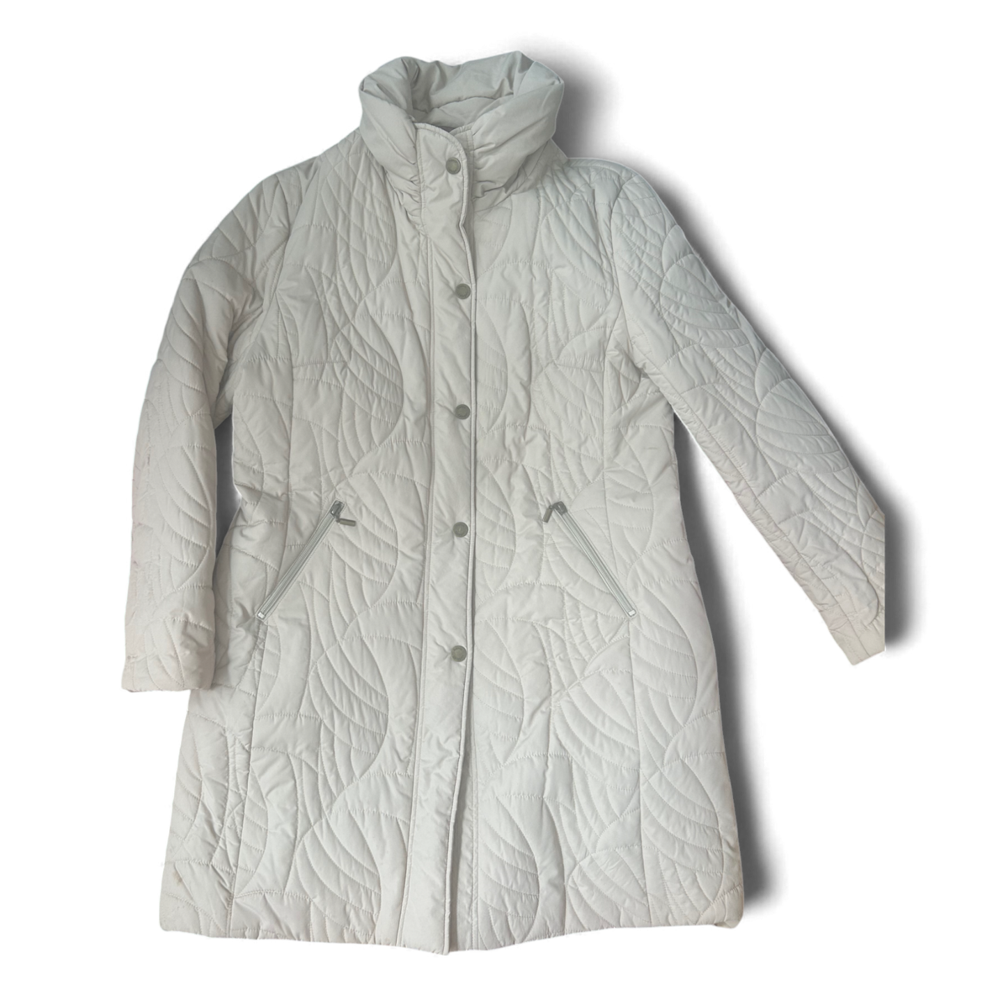 Franco Callegari Mantel Damen Gr 42 Beige Steppjacke Herbst Winter Warm