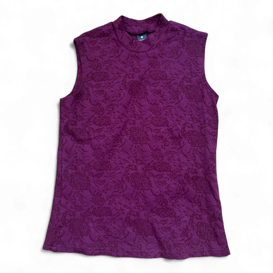 Wäschepur Damen Top 40 Bordeaux Floral Struktur Ärmellos Elegant Stretch