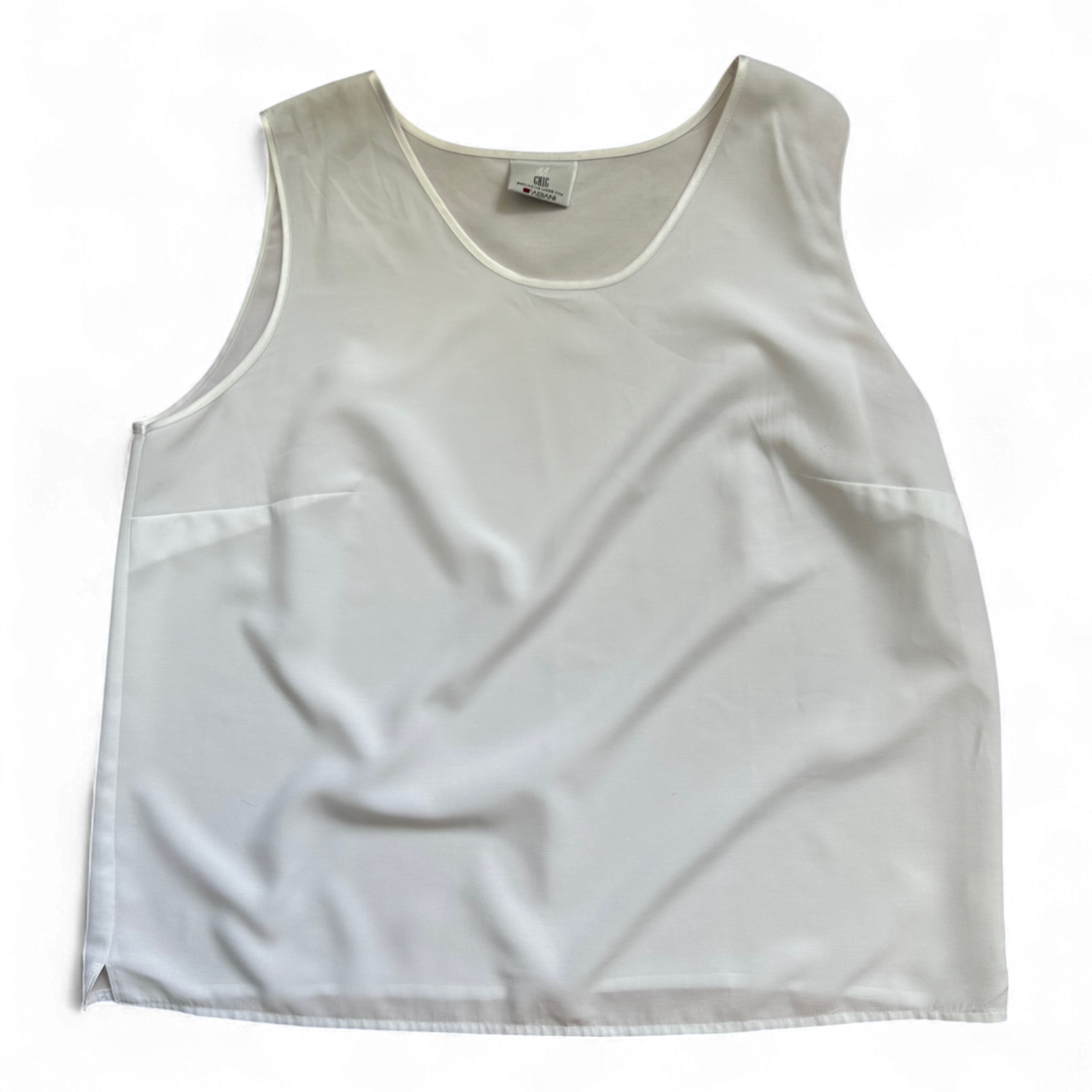 Fabiani Damen Top 50 Weiß Ärmellos Viskosemix Sommer Elegant Minimal Look