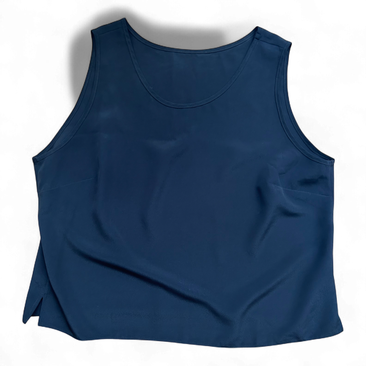 C&A Damen Top 46 Schwarz Polyester Ärmellos Basic Bluse Büro Sommer Stretch Look