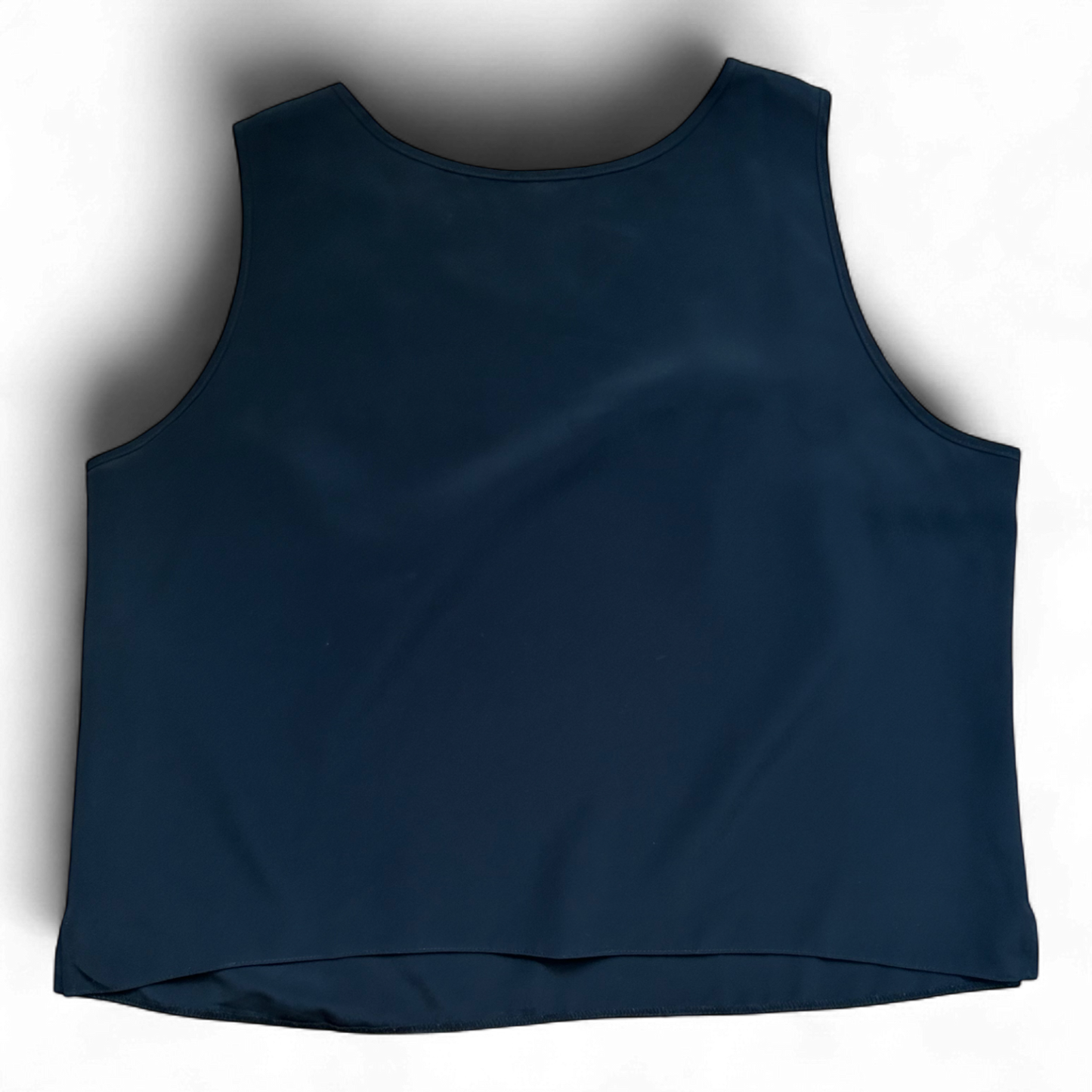C&A Damen Top 46 Schwarz Polyester Ärmellos Basic Bluse Büro Sommer Stretch Look