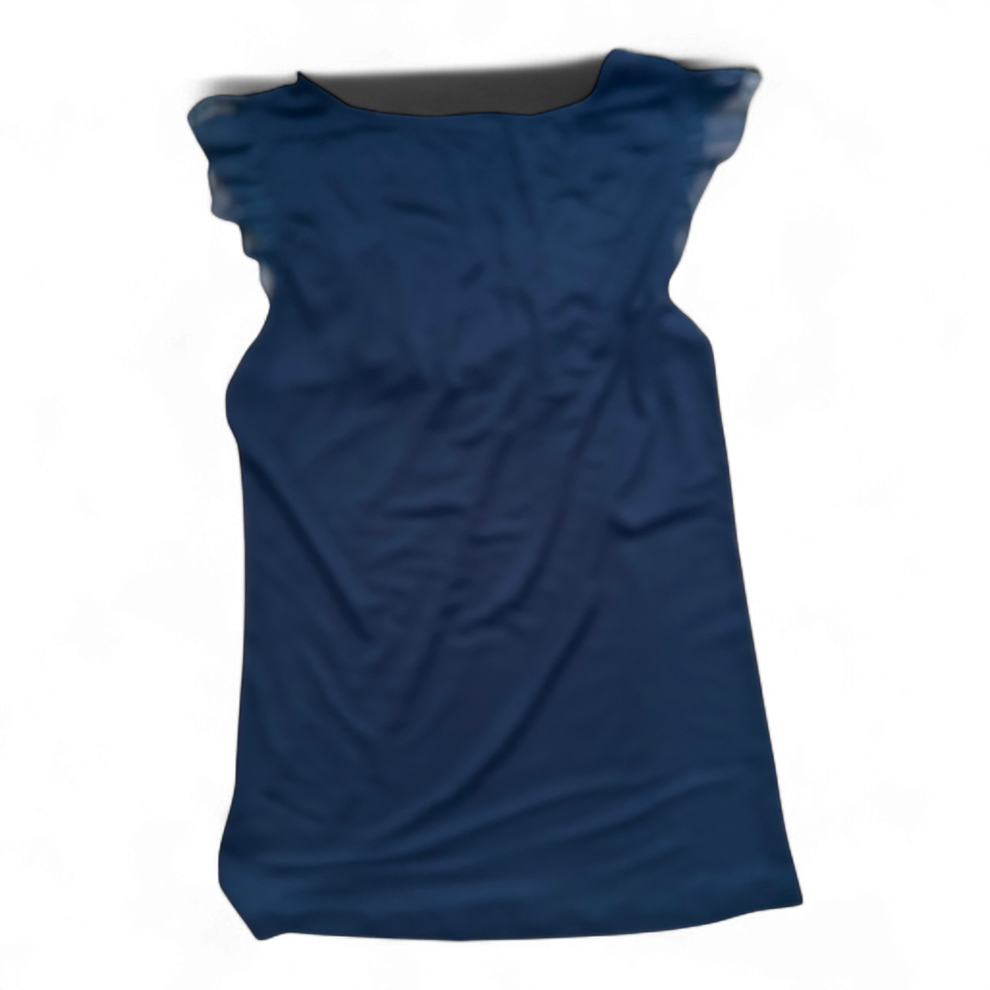 H&M Damen Top XS Schwarz Rüschen Viskose Look Sommer Bluse Ärmellos Elegant