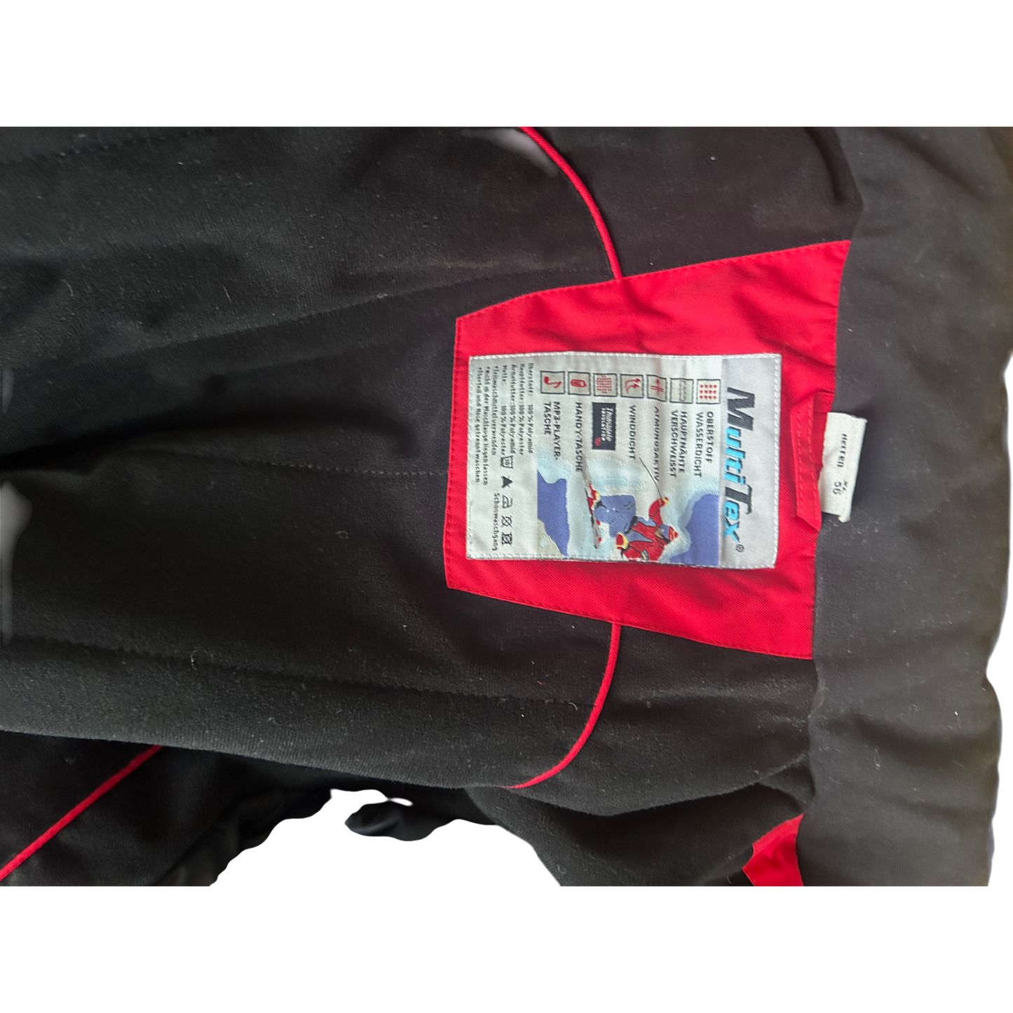 Multitex Herren Skijacke XL Rot Schwarz Outdoor Jacke Winter Funktionsjacke Gr 56