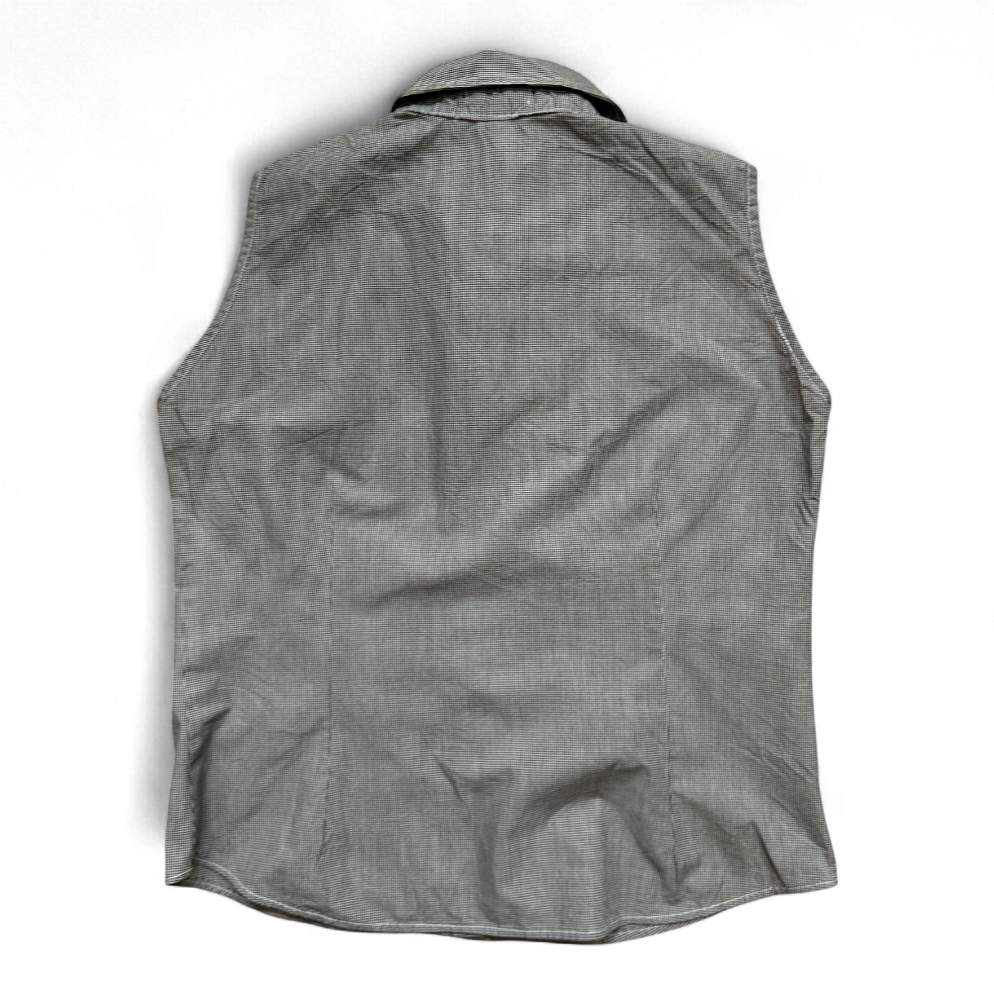 Ralph Lauren Damen Bluse XL Grau Ärmellos Kariert Baumwolle Sommer Casual
