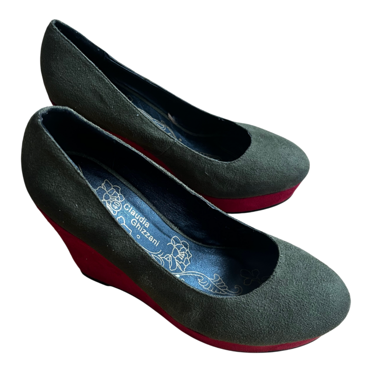 Claudia Ghizzani Keilpumps Damen Vegan Oliv Rot Gr 40 Absatzschuhe Neu Elegant