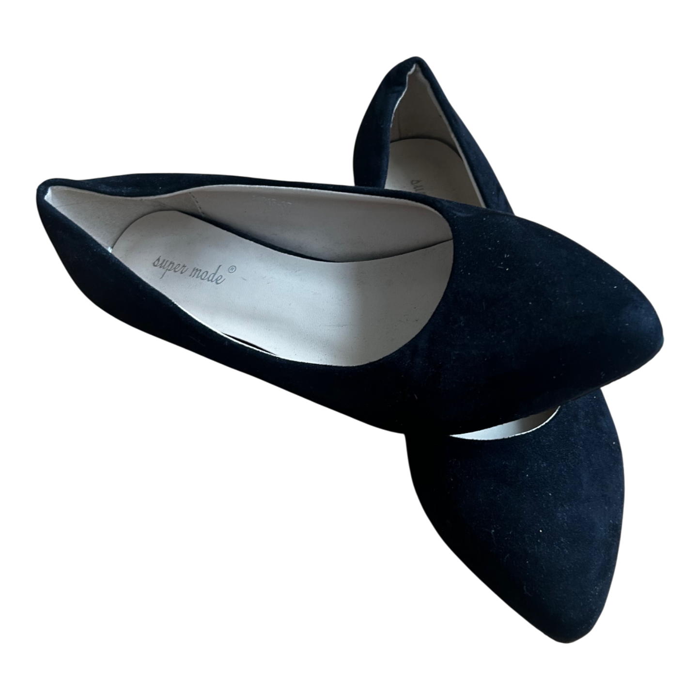 Super Made Ballerina Damen Veganleder Velours Schwarz Gr 38 Klassiker Neu