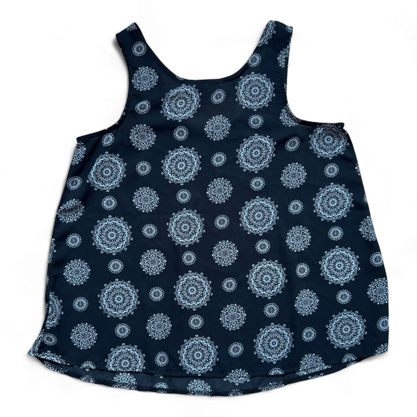 Atmosphere Damen Top 36 Mandala Schwarz ärmellos Sommer Bluse Viskose Look