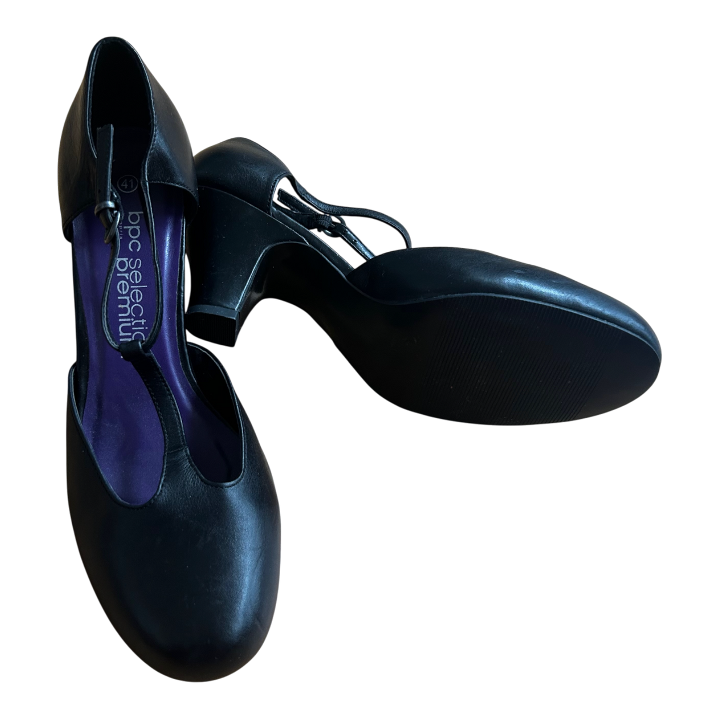 bpc Selection Premium Pumps Leder Damen Schwarz Gr 41 Riemen Elegant Neu