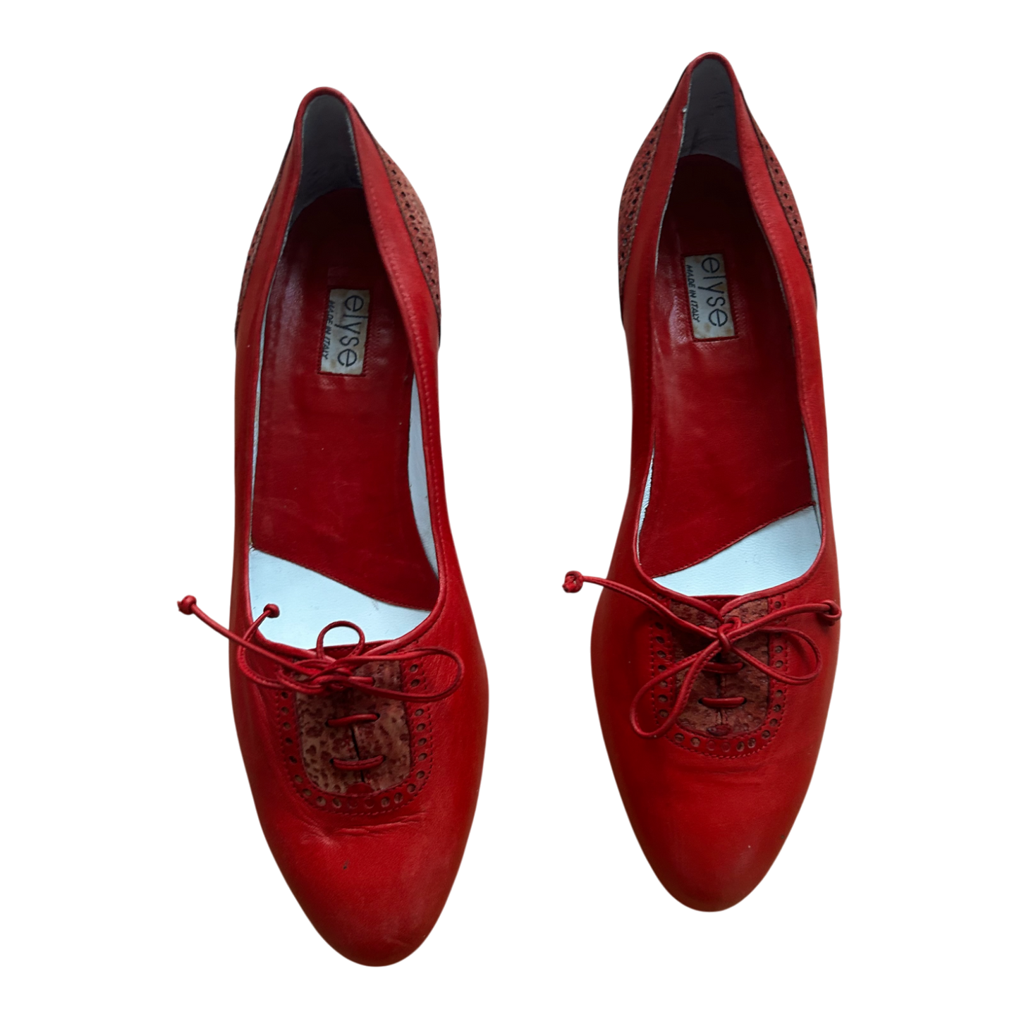 Elyse Damen Halbschuhe Gr 40 Rot Leder Made in Italy Ledersohle Elegant Neu