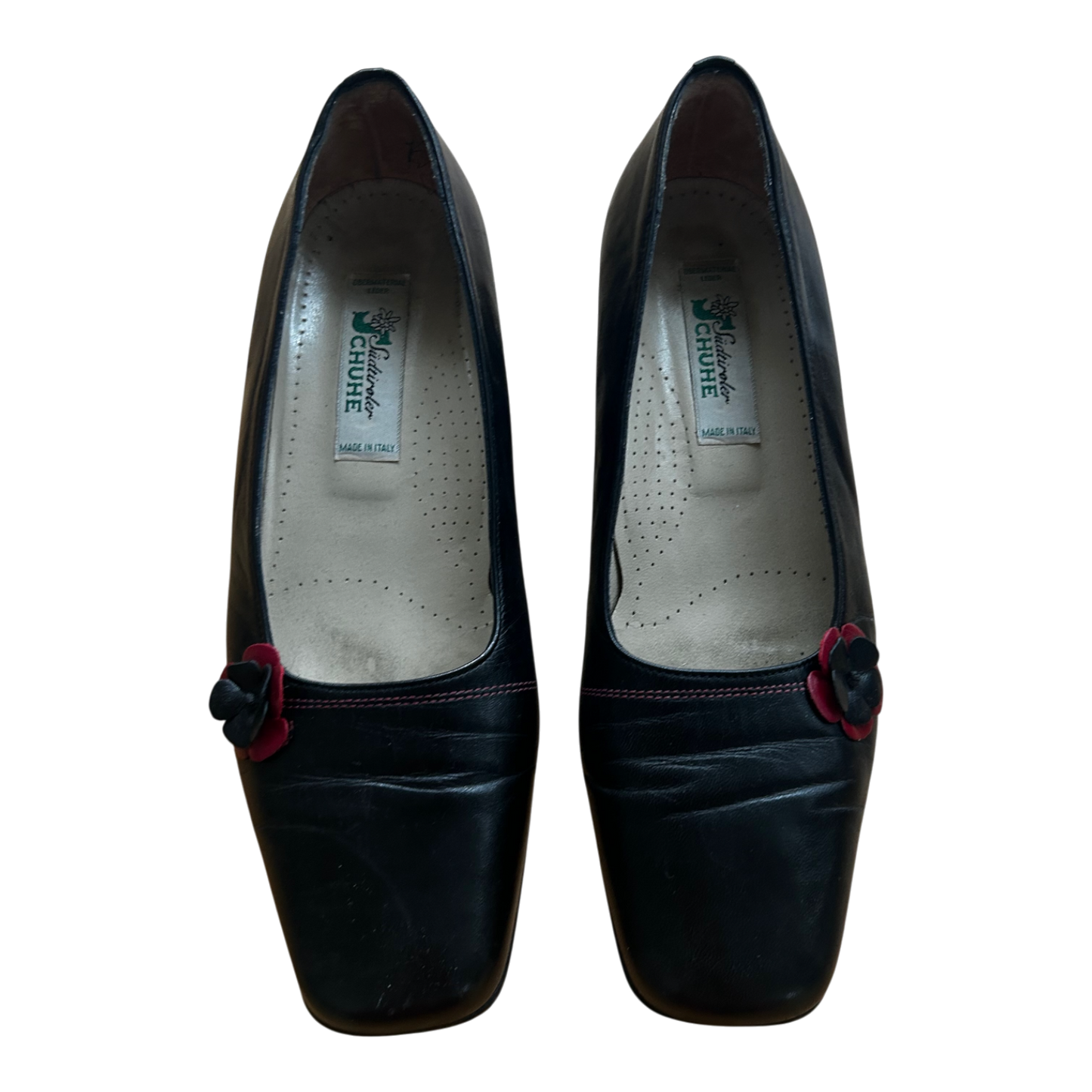 Südtiroler Halbschuh Damen Leder Made in Italy Gr 38 Schwarz Elegant