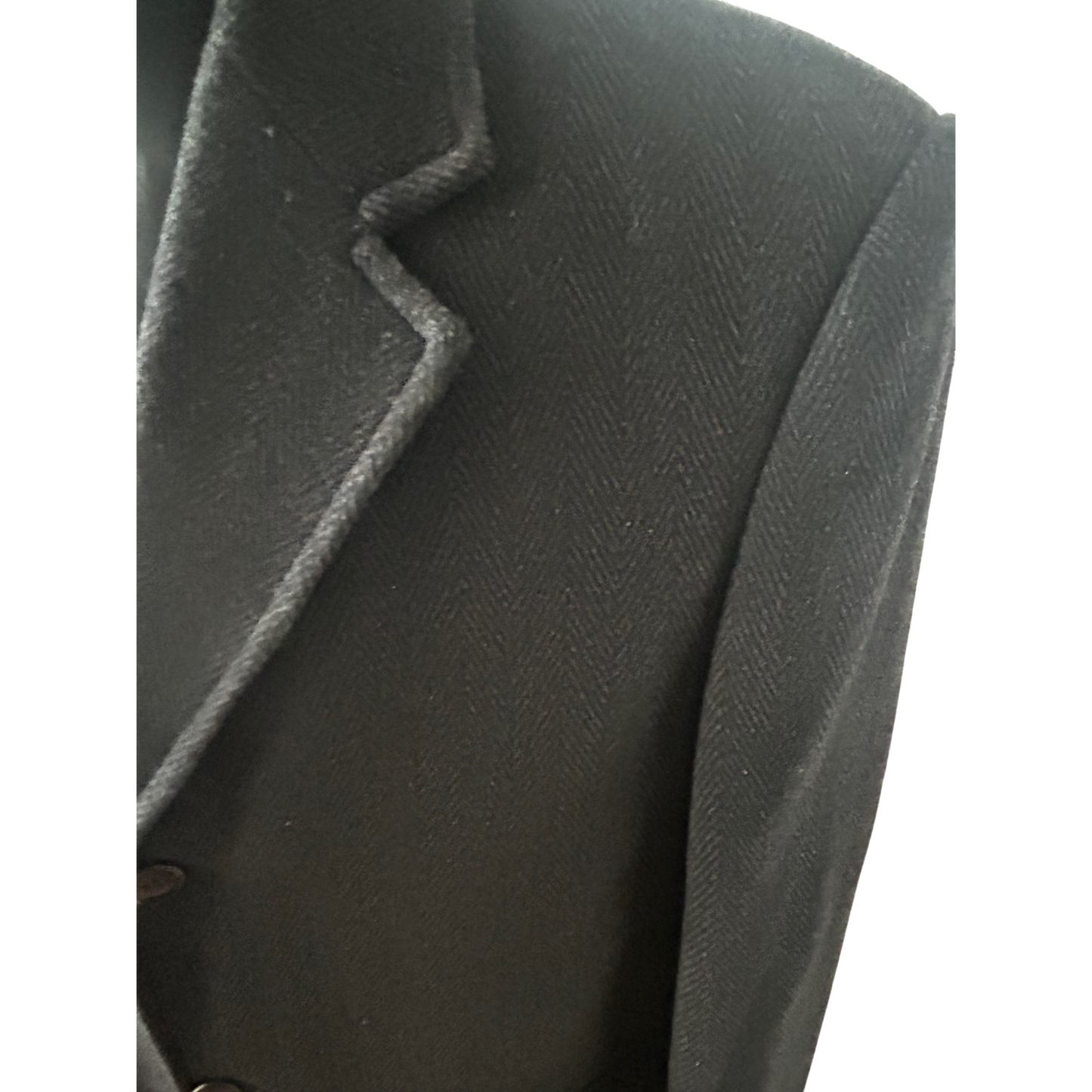 Herren Mantel Dunkelgrau Gr 50 Wollmix Fischgraet Klassisch Elegant Winter