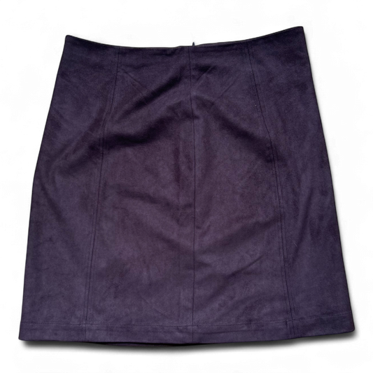 Esprit Rock Damen 34 Dunkelbraun Veloursoptik Stretch Gefüttert Knielang Elegant