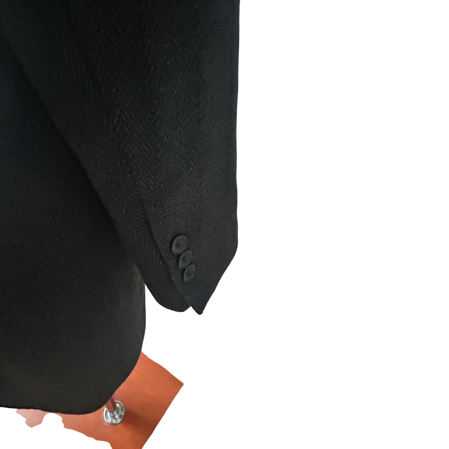 Herren Mantel Dunkelgrau Gr 50 Wollmix Fischgraet Klassisch Elegant Winter