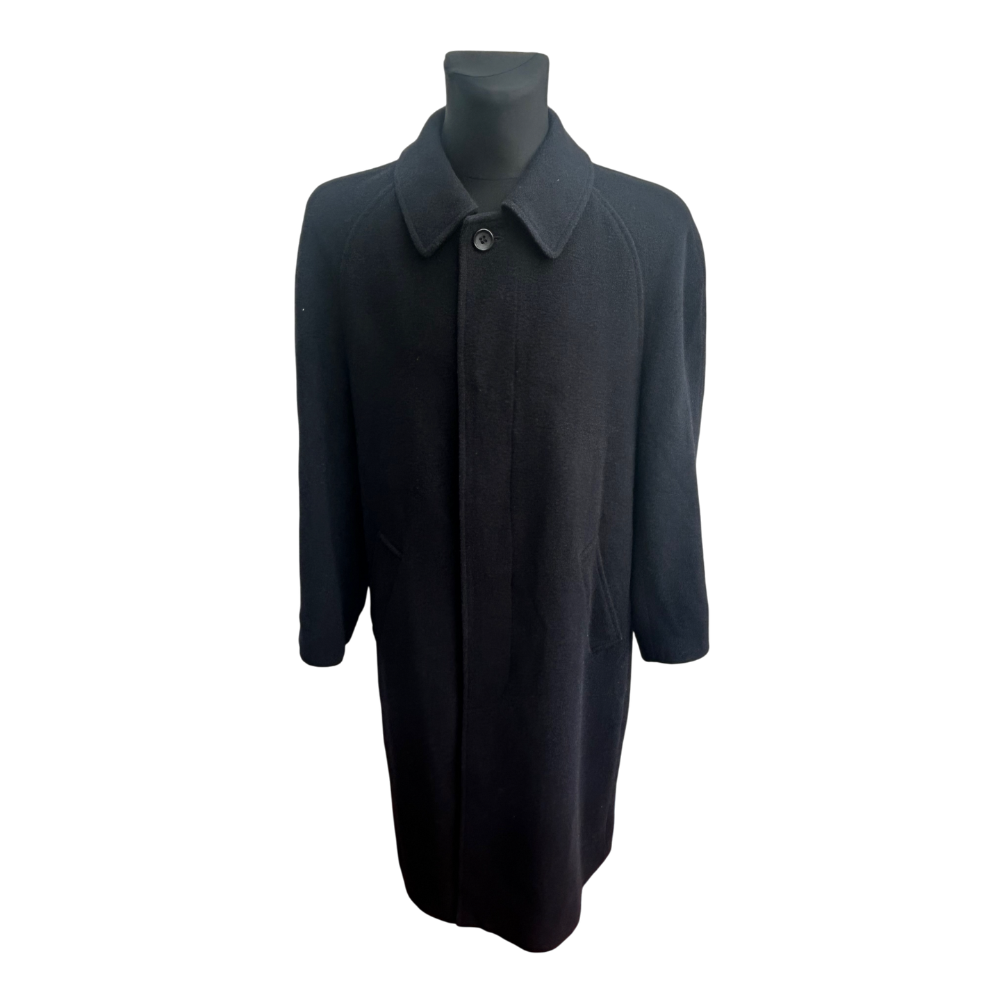 Yorn Mantel Herren Gr 46 Dunkelblau Wolle Poly Klassisch Elegant Winter Vintage