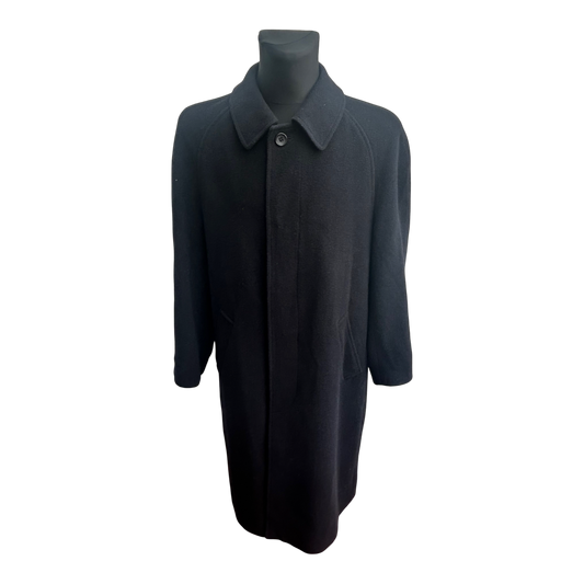 Yorn Mantel Herren Gr 46 Dunkelblau Wolle Poly Klassisch Elegant Winter Vintage