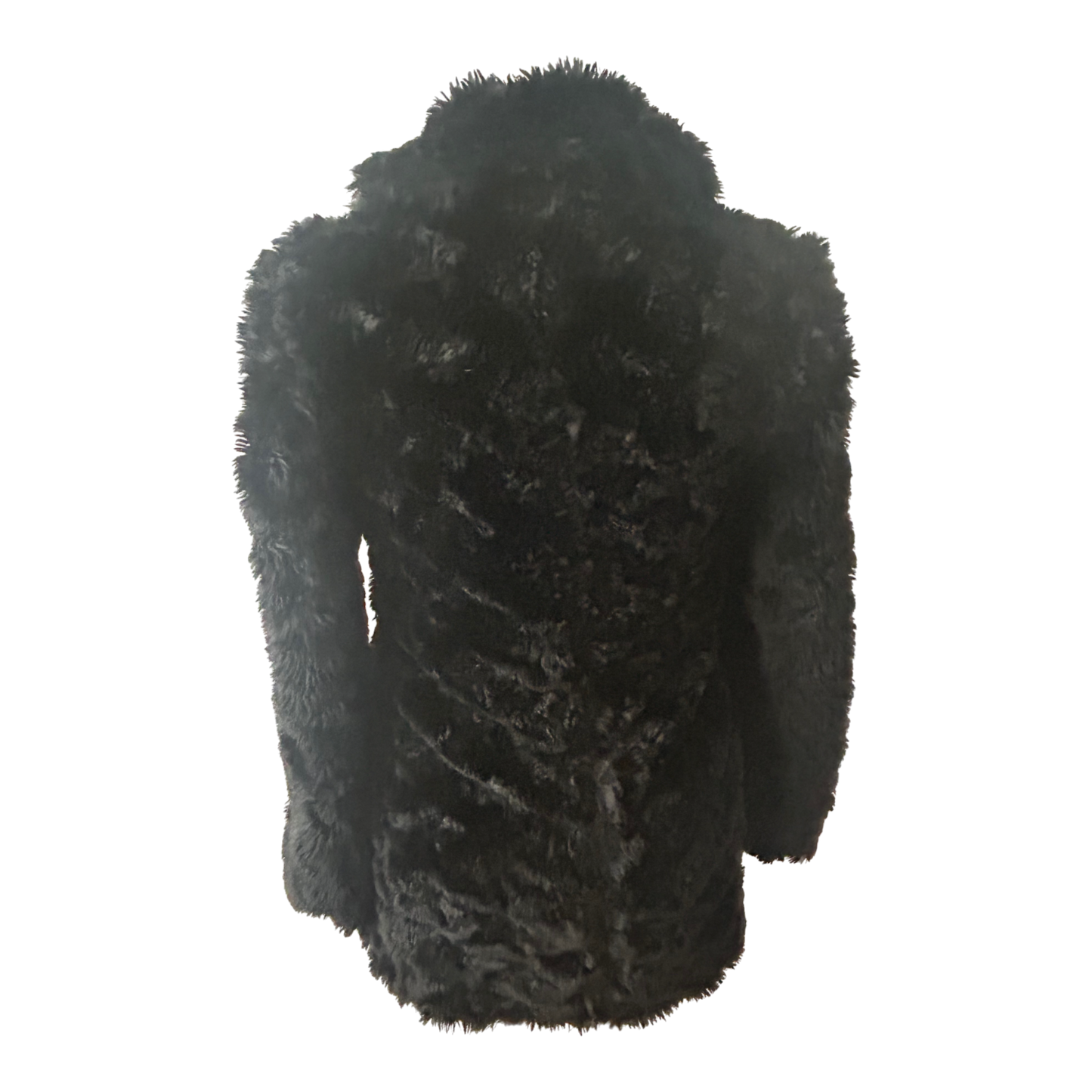 Mango Suit Damen Mantel Gr XS Schwarz Kunstpelz Flauschig Elegant Warm Mit Futter