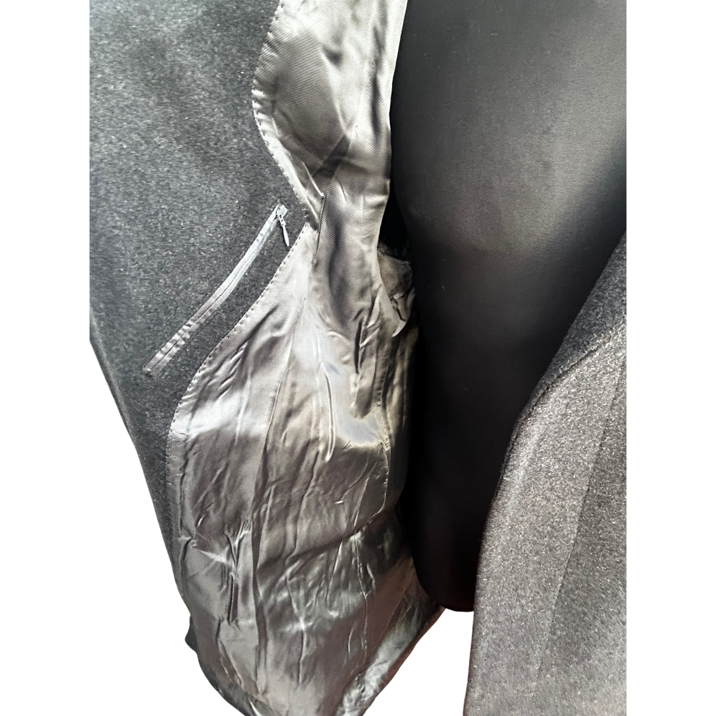 Daniel Hechter Mantel Herren Gr 50 Grau Schurwolle Kaschmir Lang Klassisch Elegant