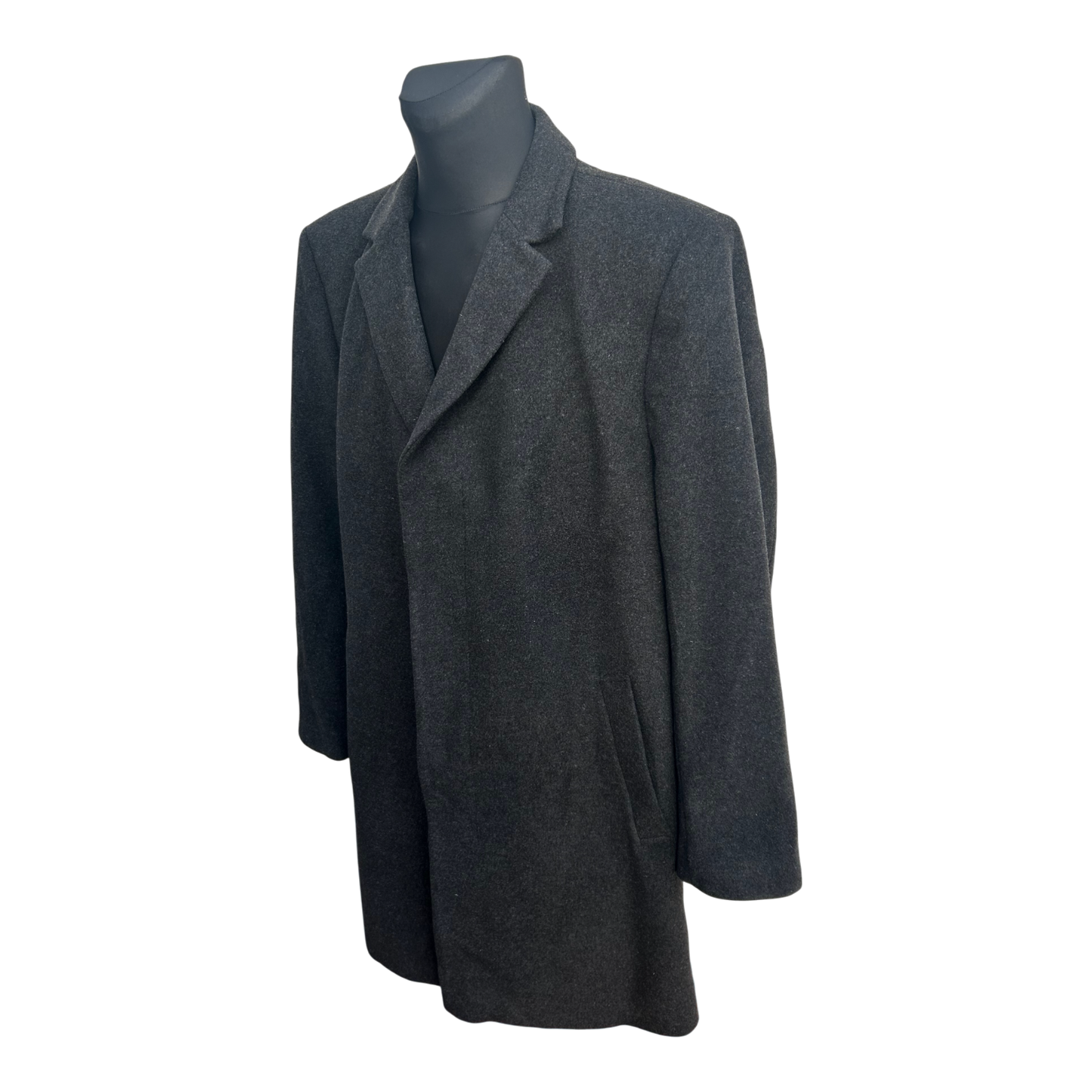 Daniel Hechter Mantel Herren Gr 50 Grau Schurwolle Kaschmir Lang Klassisch Elegant