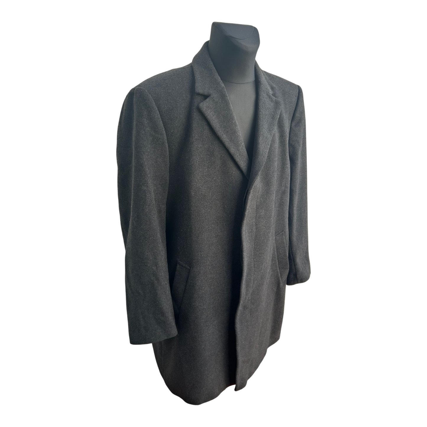 Daniel Hechter Mantel Herren Gr 50 Grau Schurwolle Kaschmir Lang Klassisch Elegant