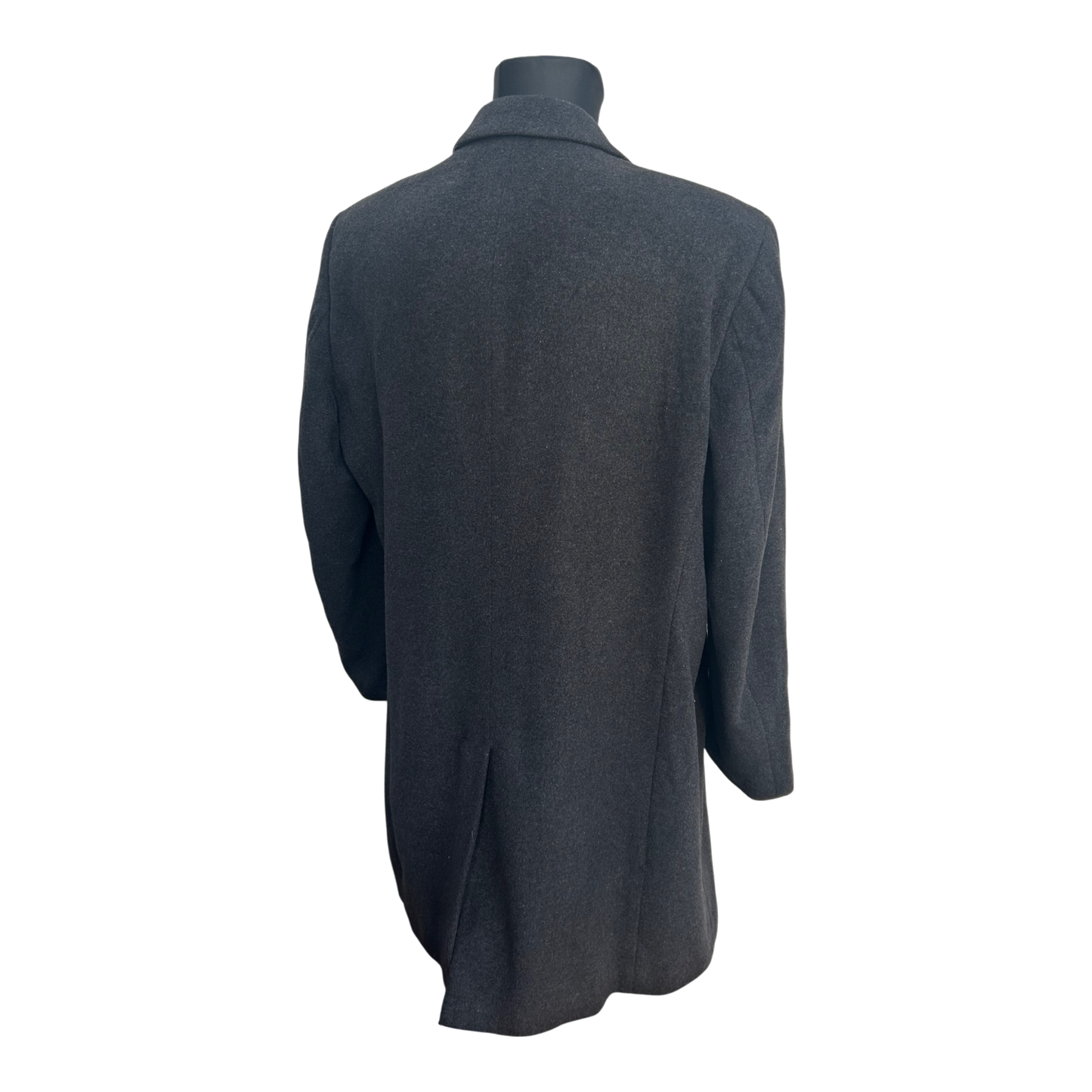 Daniel Hechter Mantel Herren Gr 50 Grau Schurwolle Kaschmir Lang Klassisch Elegant