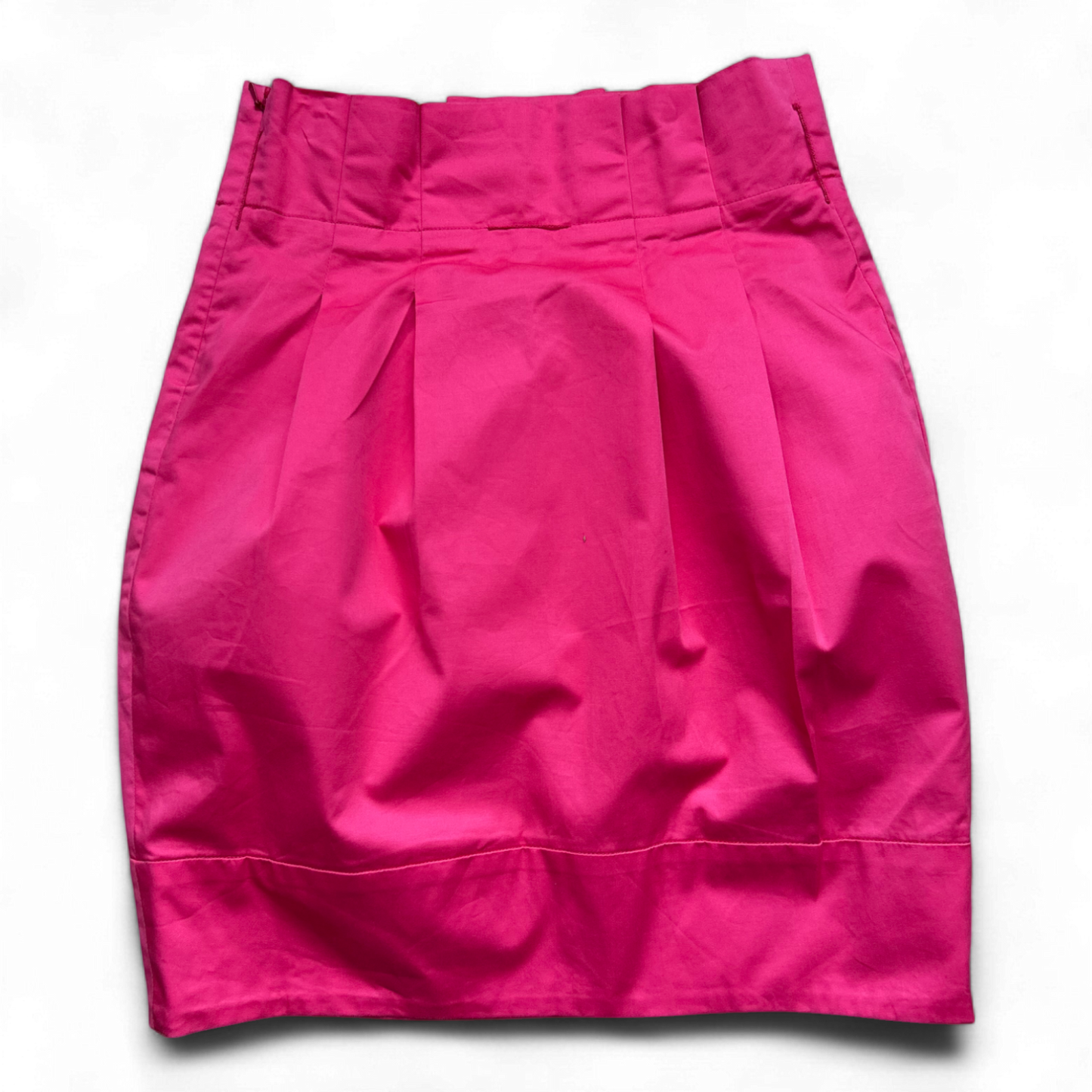 BCBGMAXAZRIA Damen Rock Pink Gr 36 Baumwollmix Designer Falten Kurz Elegant