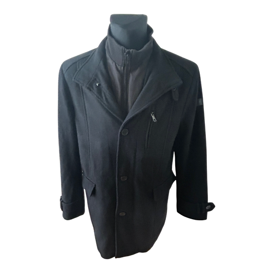 Angelo Litrico Mantel Herren Gr 54 Wolle Schwarz Winter Warm Klassisch Elegant