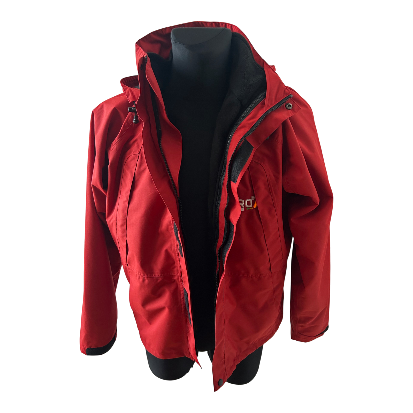 NEU AiiKo Outdoorjacke Rot 2in1 Gr M  Fleece Kapuze Nepal Unisex