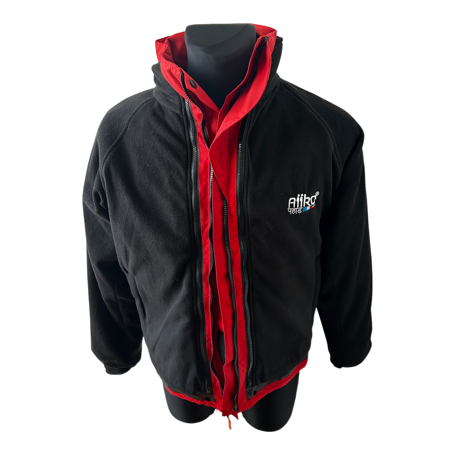 NEU AiiKo Outdoorjacke Rot 2in1 Gr M  Fleece Kapuze Nepal Unisex