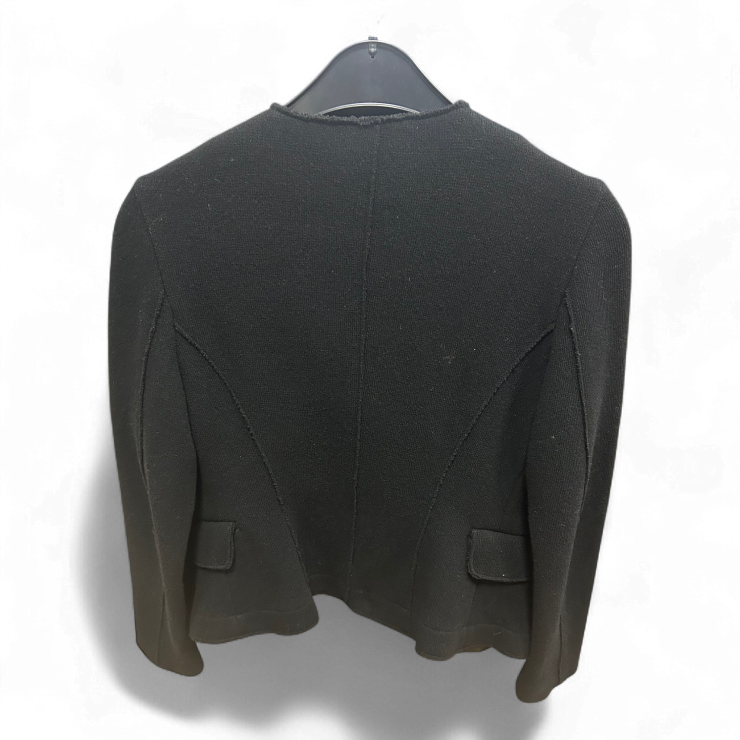 Sisley Damenjacke Schwarz Gr S Elegant Kurzjacke Struktur Knöpfe 60 cm