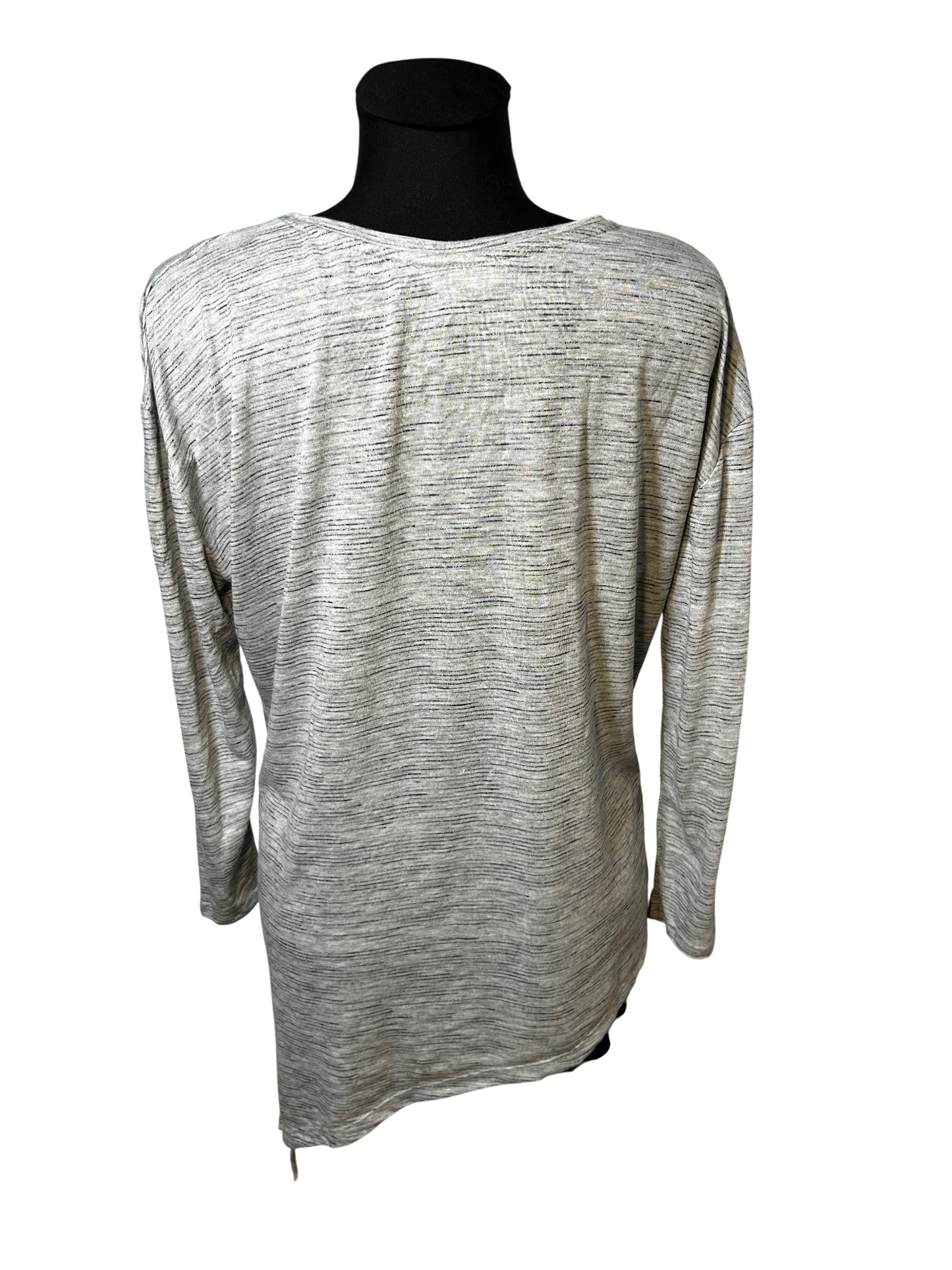 Atmosphere Shirt Damen Gr 42 3/4-Arm Asymmetrisch Grau NYC Print Elegant Casual