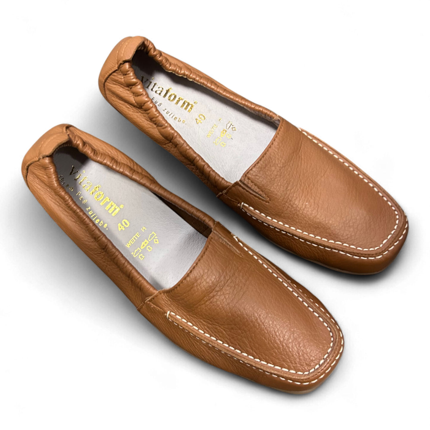 Vitaform Damen Slipper Leder Komfortschuh Weite H Gr 40 Braun Neu Bequem Alltag (Kopie)