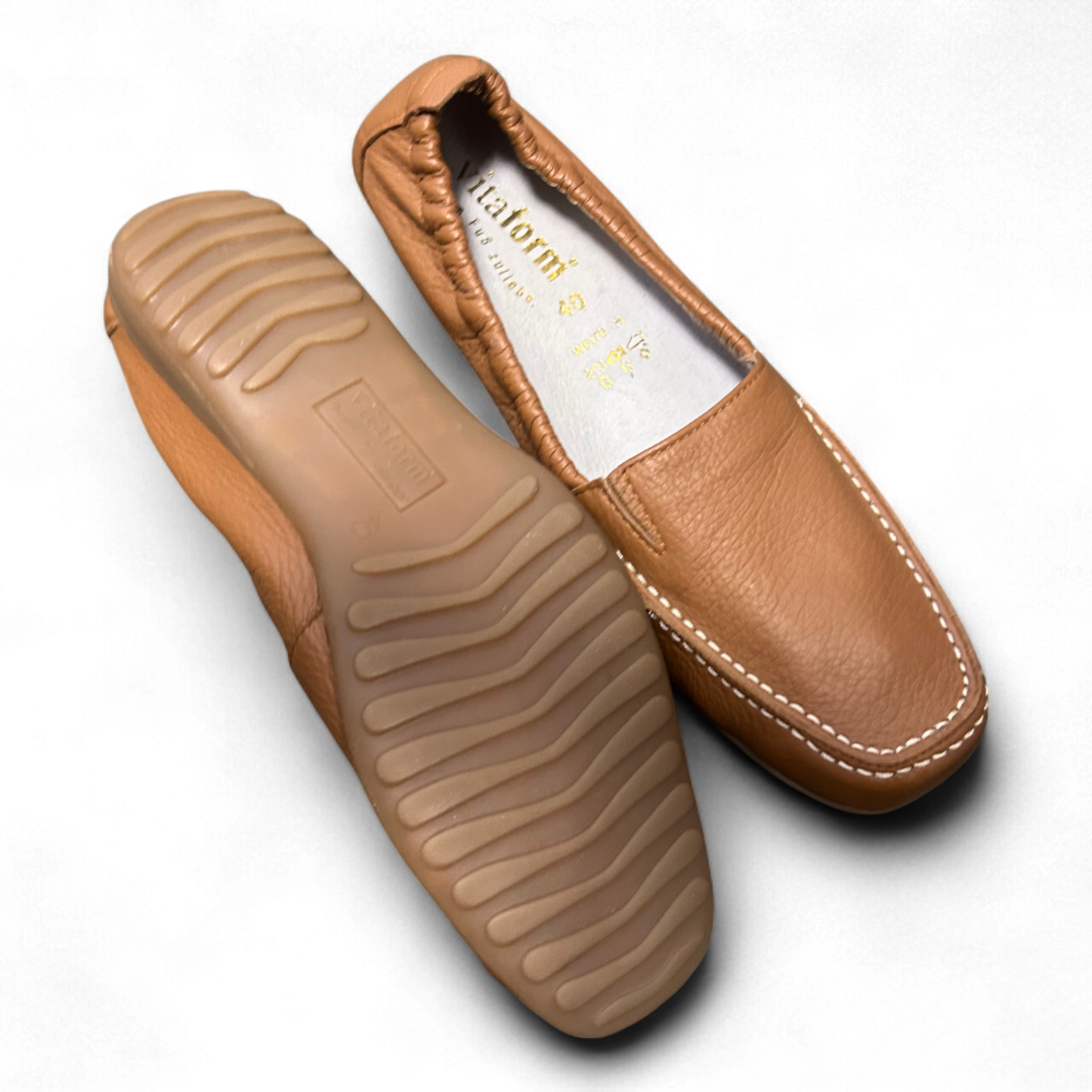 Vitaform Damen Slipper Leder Komfortschuh Weite H Gr 40 Braun Neu Bequem Alltag (Kopie)