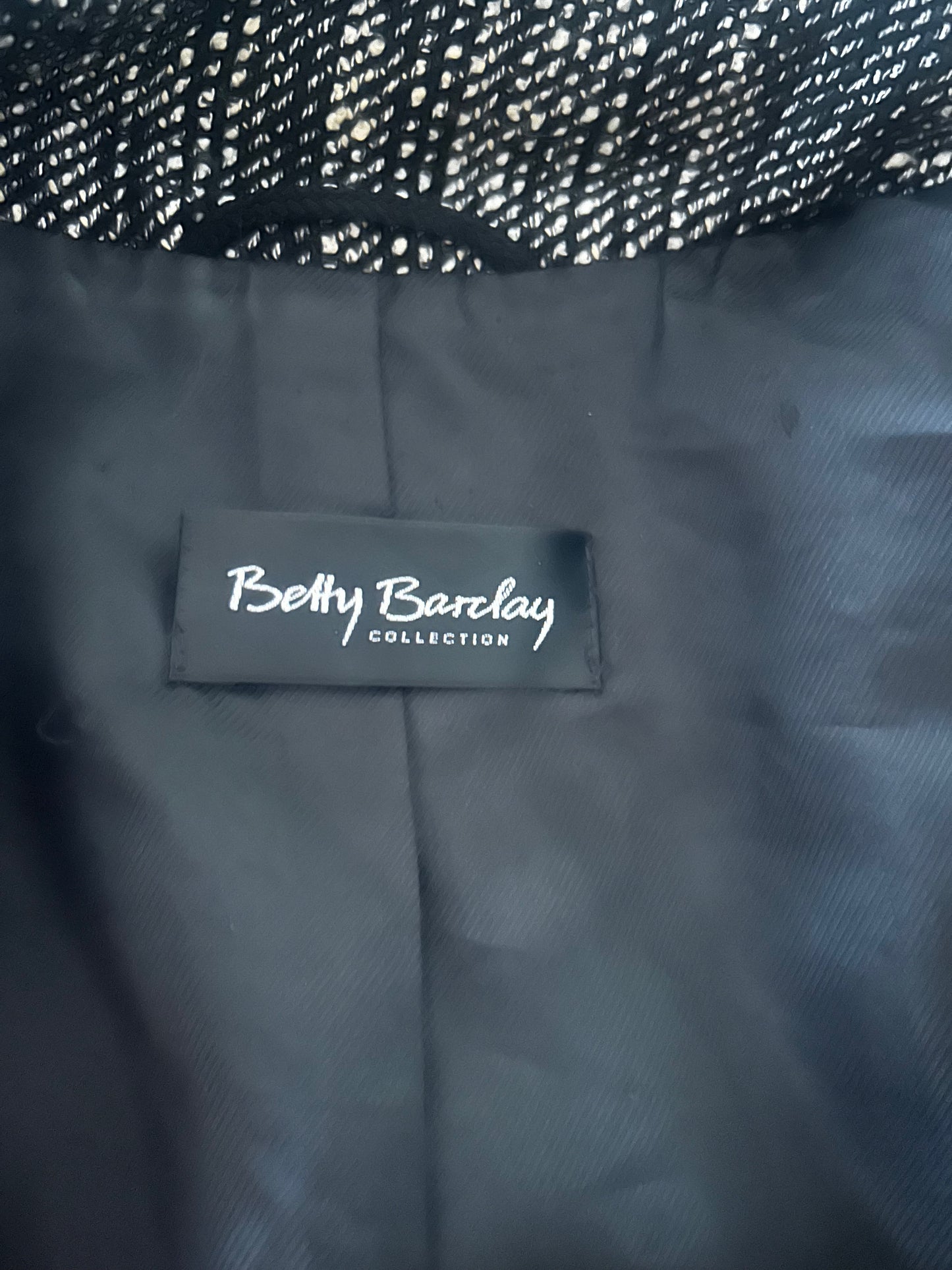 Betty Barclay Blazer Damen Jacke Gr 42 Schwarz Weiss Muster Elegante Ubergangsjacke