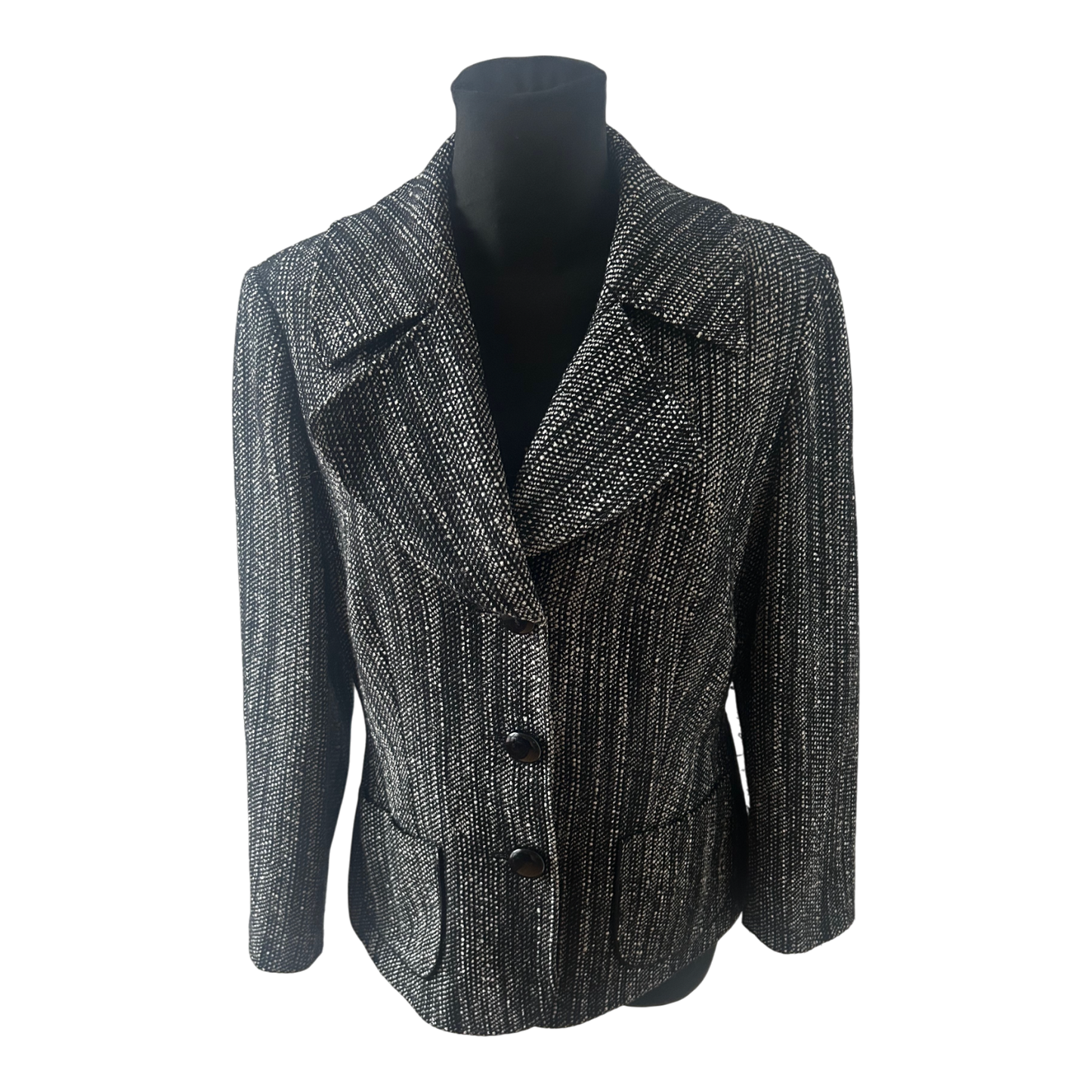 Betty Barclay Blazer Damen Jacke Gr 42 Schwarz Weiss Muster Elegante Ubergangsjacke