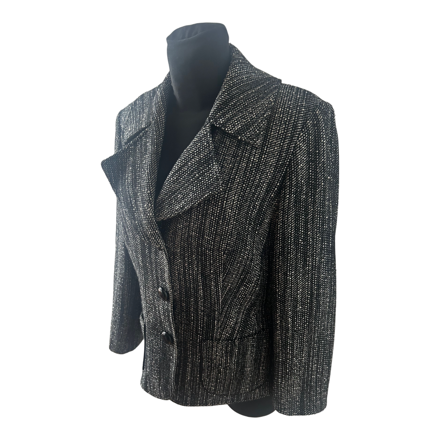 Betty Barclay Blazer Damen Jacke Gr 42 Schwarz Weiss Muster Elegante Ubergangsjacke