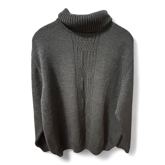 Mans Fashion Rollkragenpullover Herren XL Grau Strick Wolle Pullover Warm Elegant