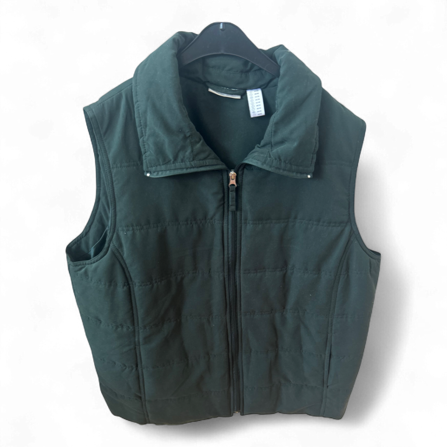 Canda Weste Dunkelgrün Gr L Stepp Optik Kragen Reißverschluss Polyester