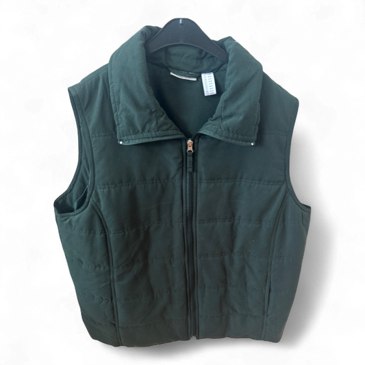 Canda Weste Dunkelgrün Gr L Stepp Optik Kragen Reißverschluss Polyester