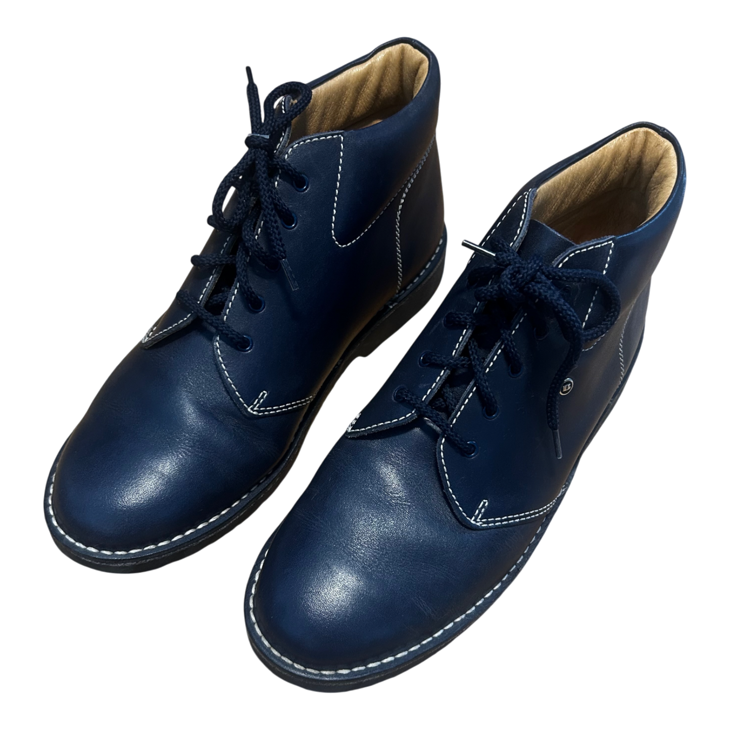 Bause Stiefeletten Damen Schuhe Gr 40 Echtleder Blau Schnürschuhe Klassisch