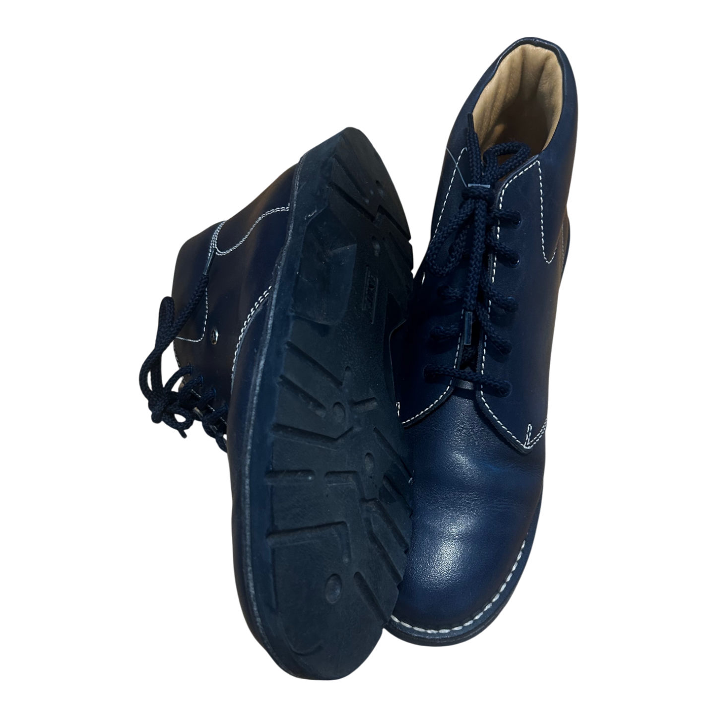 Bause Stiefeletten Damen Schuhe Gr 40 Echtleder Blau Schnürschuhe Klassisch