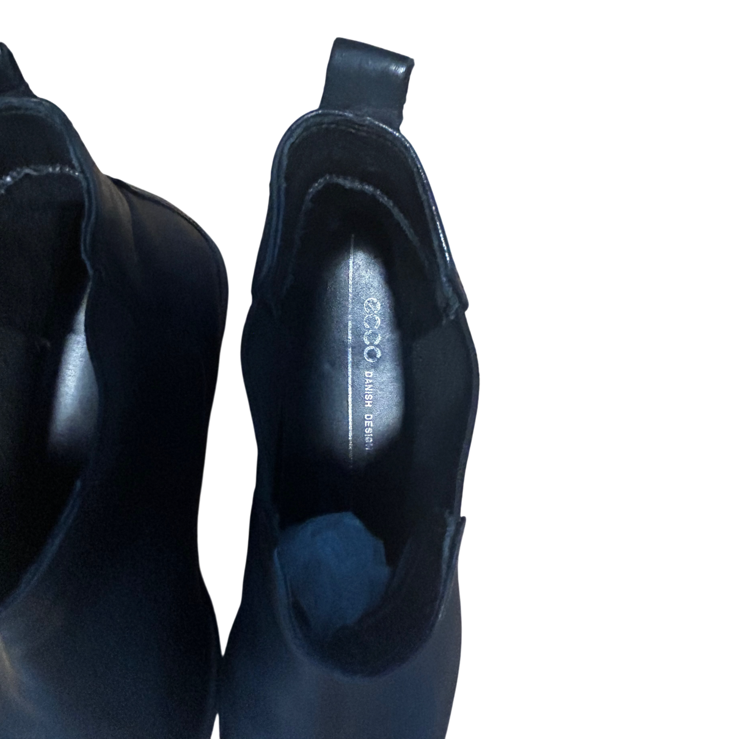 Ecco Stiefeletten Damen Schuhe Gr 39 Schwarz Leder Chelsea Gummizug Portugal