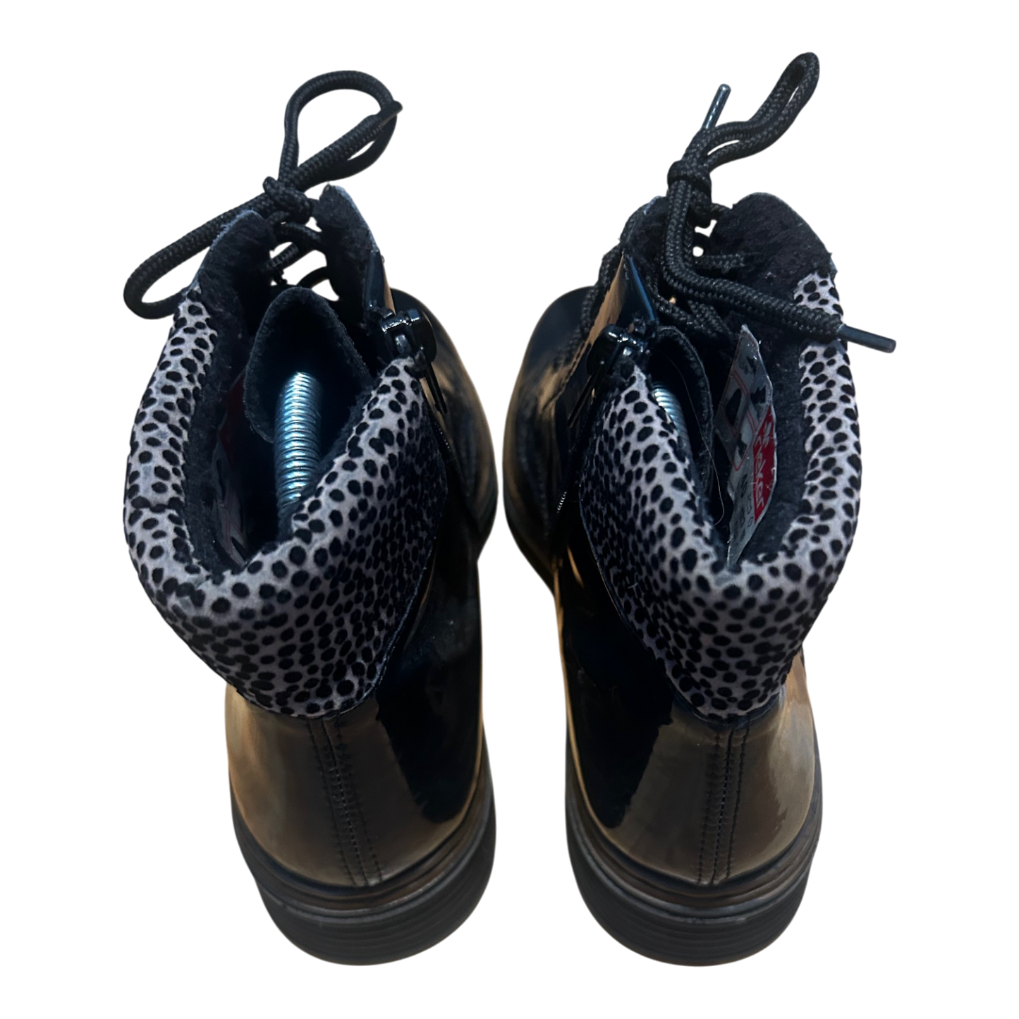 Rieker Damen Stiefeletten Gr 40 Dunkelblau Kunstleder Warm Gefüttert Profilsohle