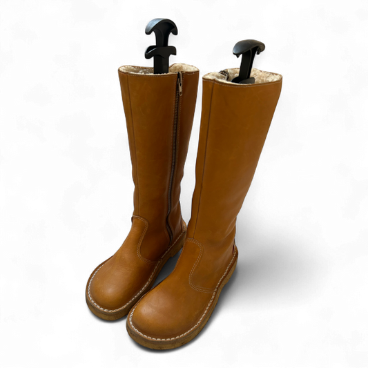 Danske Loppen Lederstiefel Braun Gr 40 Gefüttert Neu Enger Schaft Echtleder Dänemark