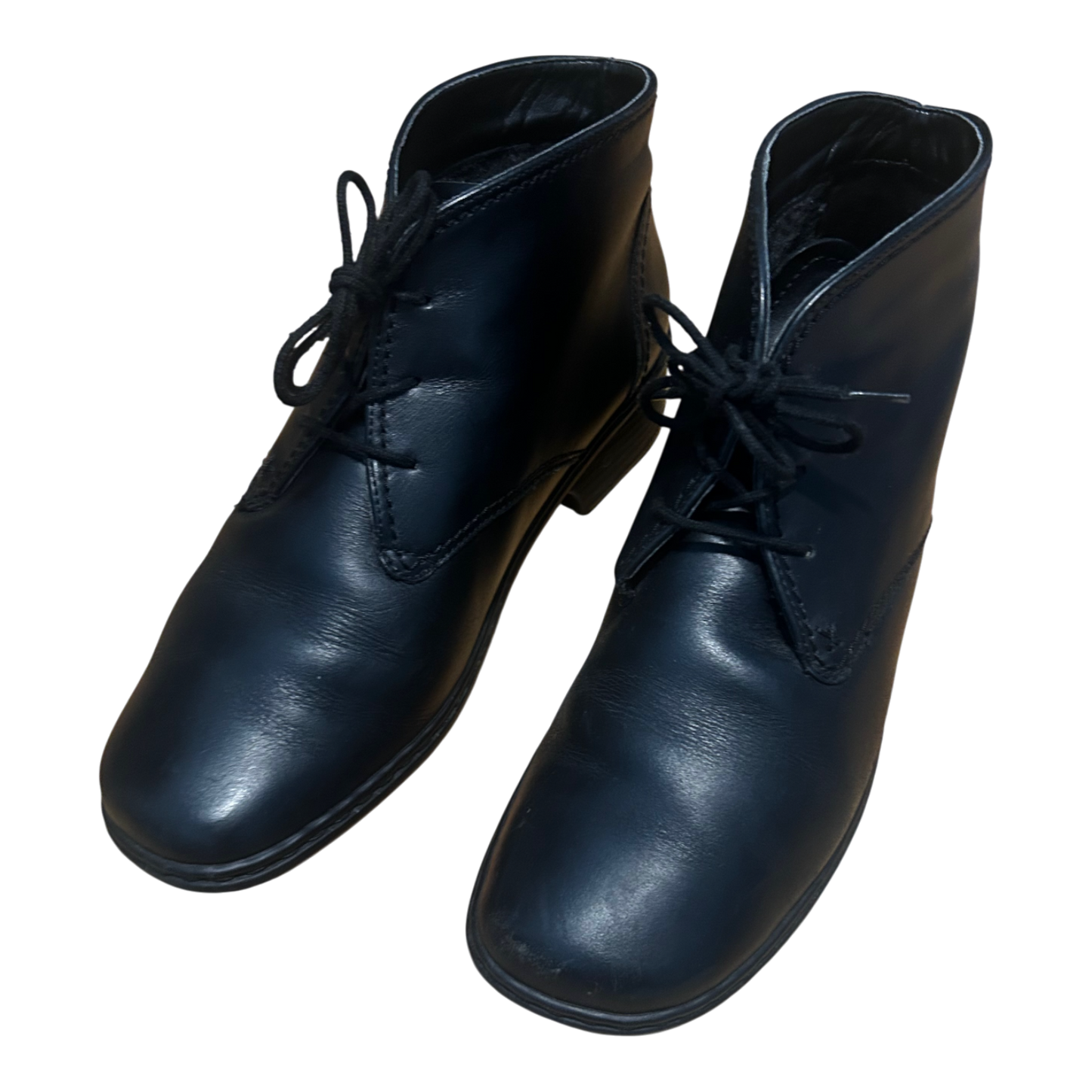 Jenny by ARA Damen Stiefeletten Gr 38,5 Schwarz Leder Schnürschuhe Gefüttert Komfort